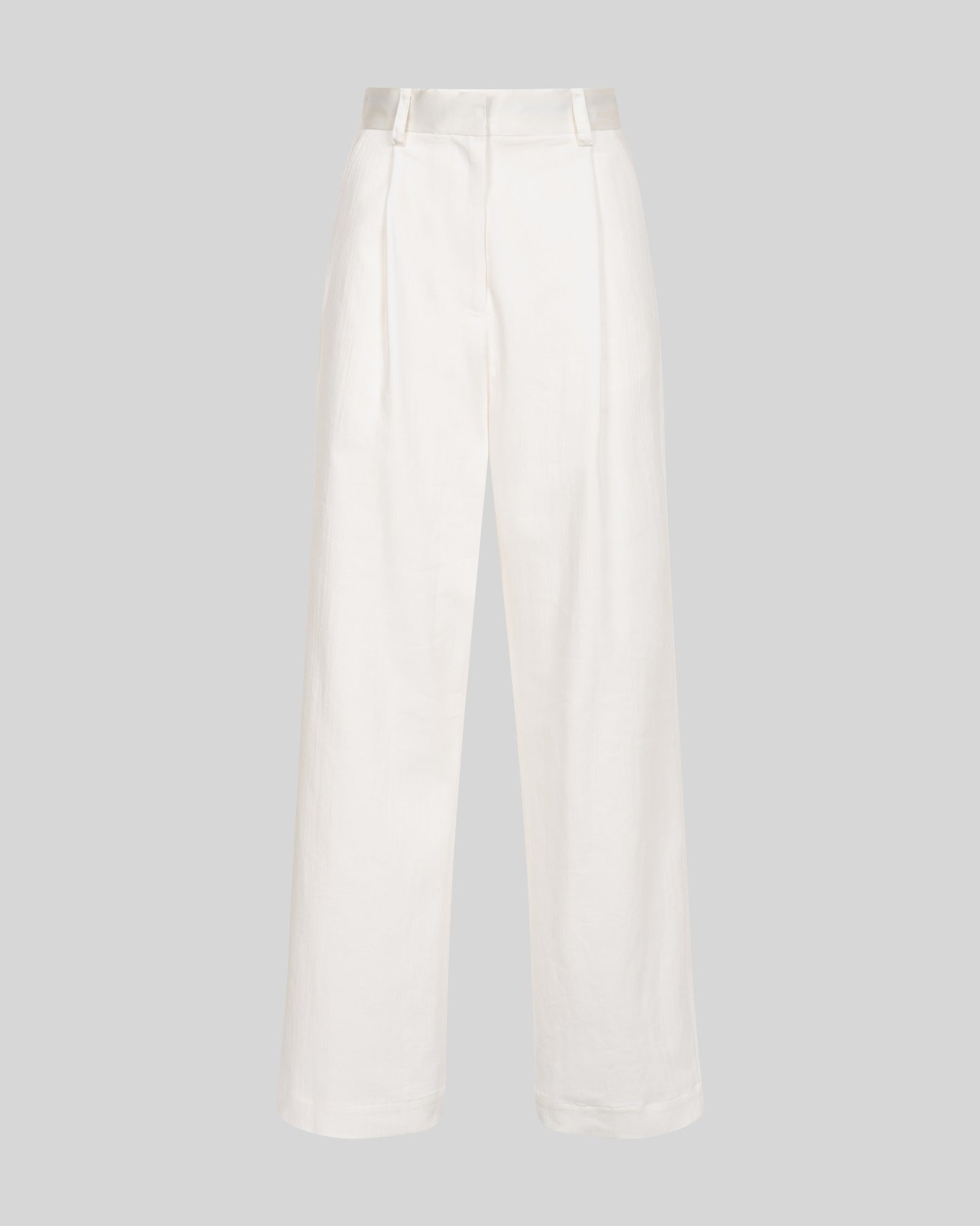 Pantalone wide leg a vita alta con pinces