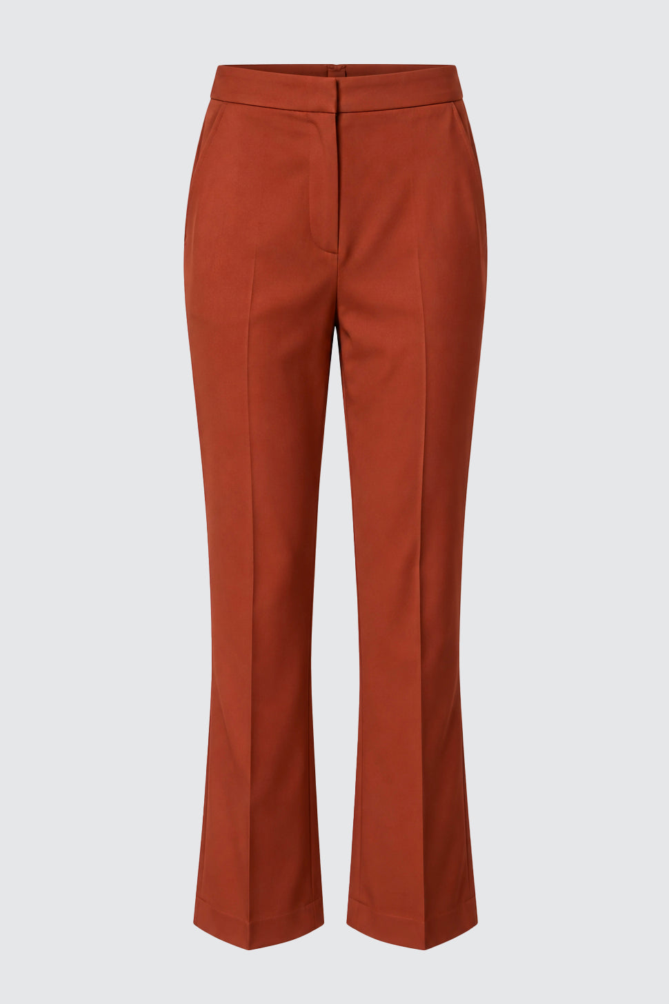 Tailleur in cotone stretch blazer doppiopetto collo a lancia e pantalone trombetta - Caractère