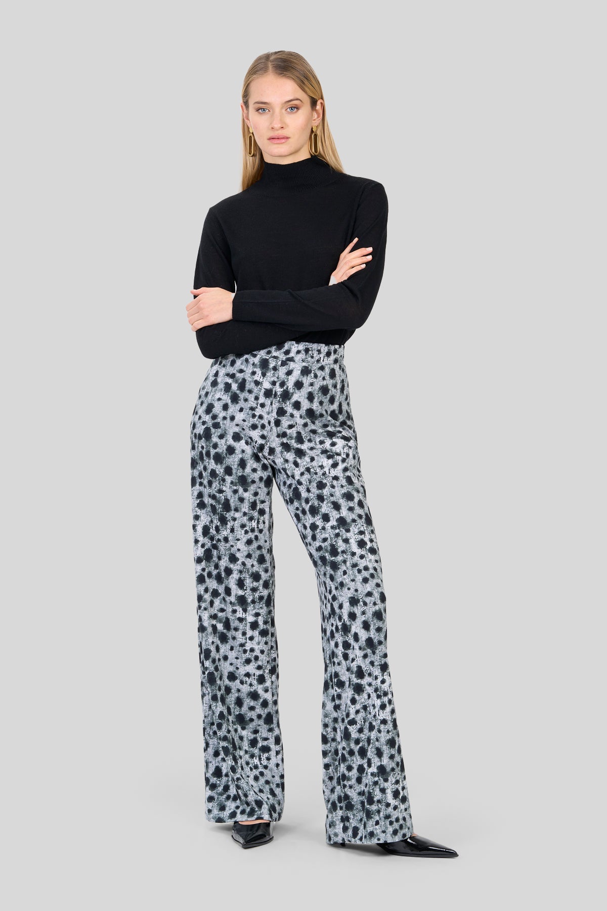 Pantalone in jersey fantasia