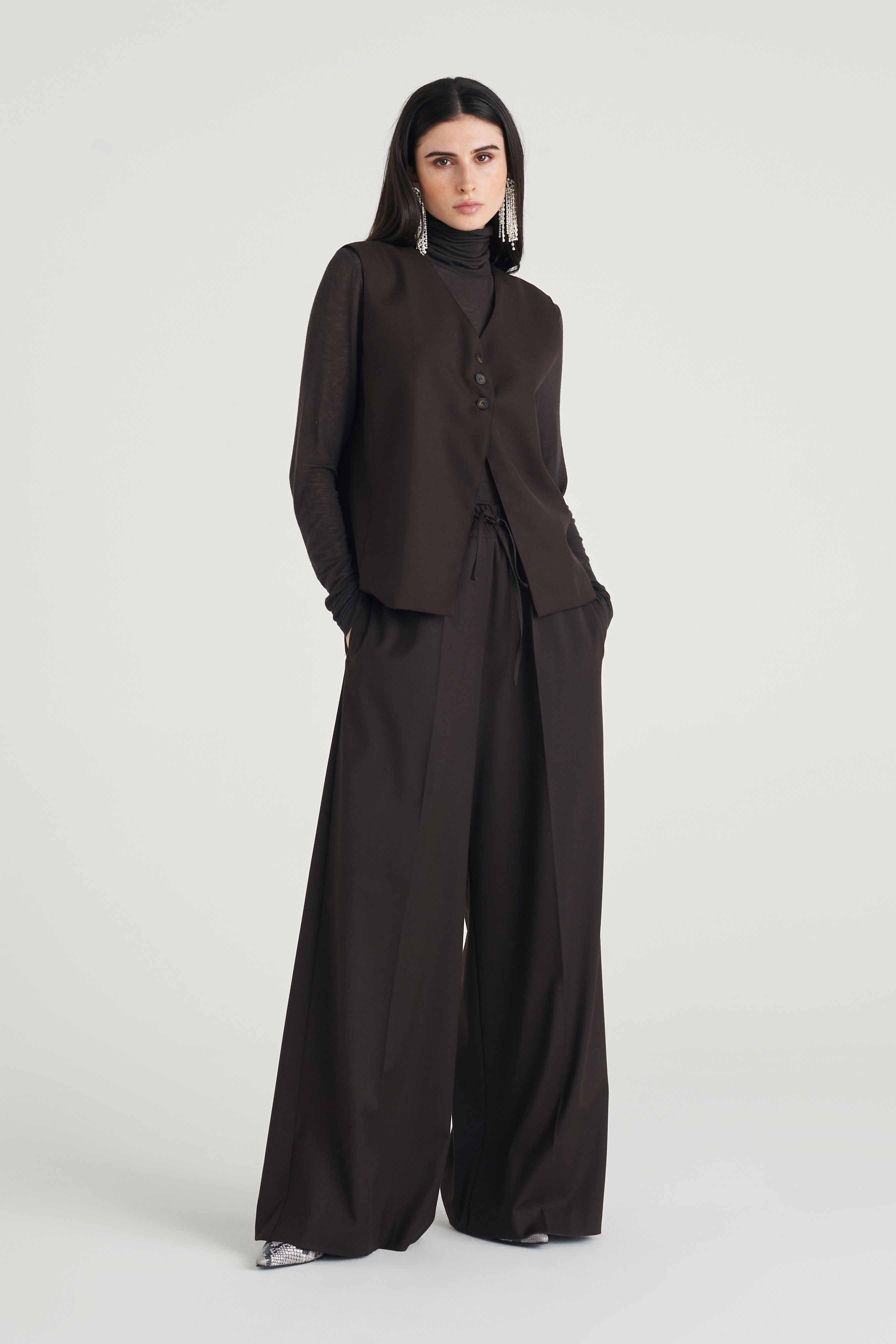 Pantalone largo fluido