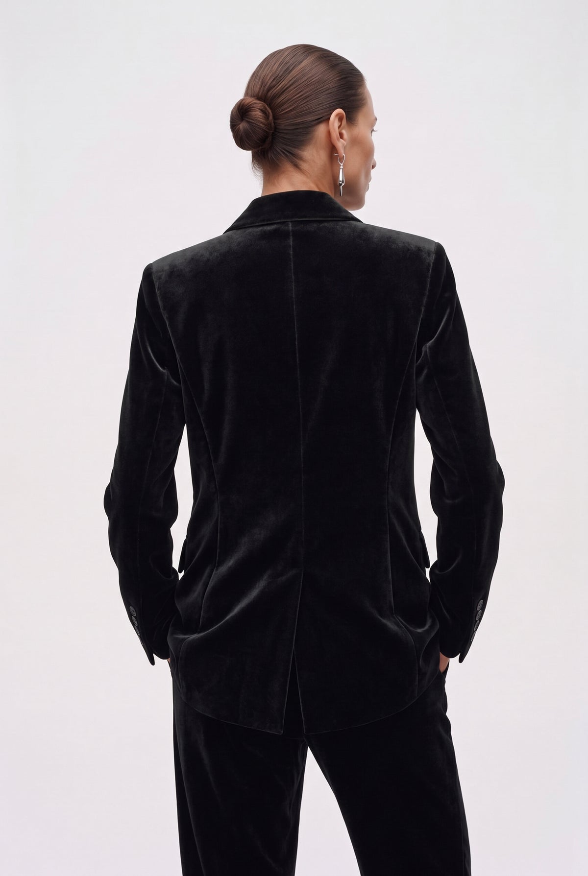 Tailleur in velluto giacca monopetto e pantalone fluido - Caractère