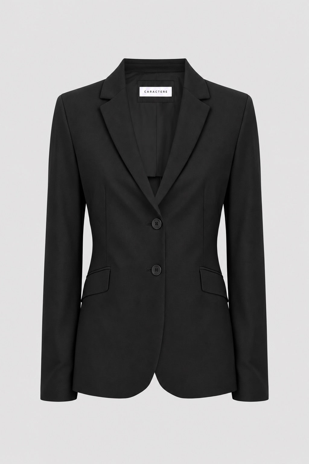 Tailleur in cotone stretch giacca sciancrata e pantalone trumpet