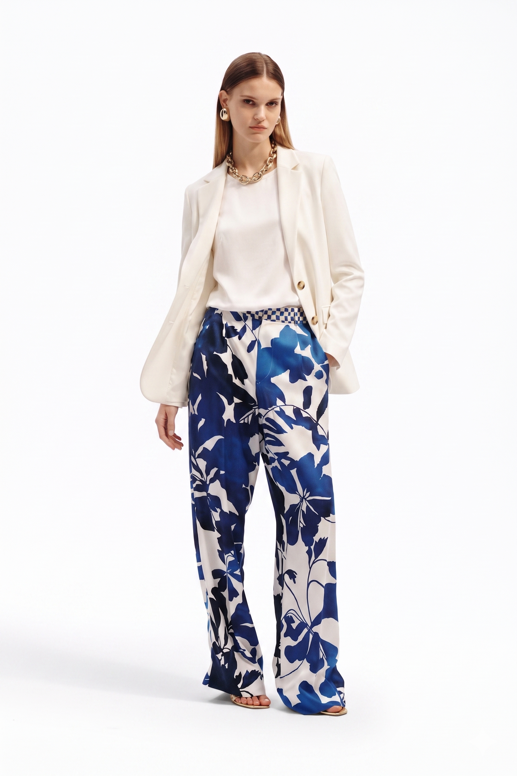 Blazer monopetto sartoriale con tasche con pattina