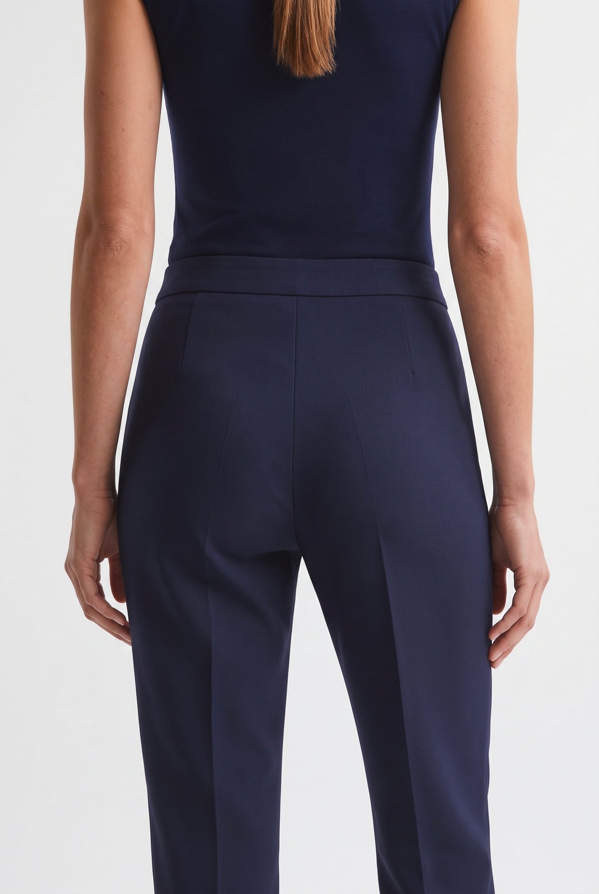 Tailleur in Cotone Tecnico Giacca Monopetto e Pantalone Dritto Blu