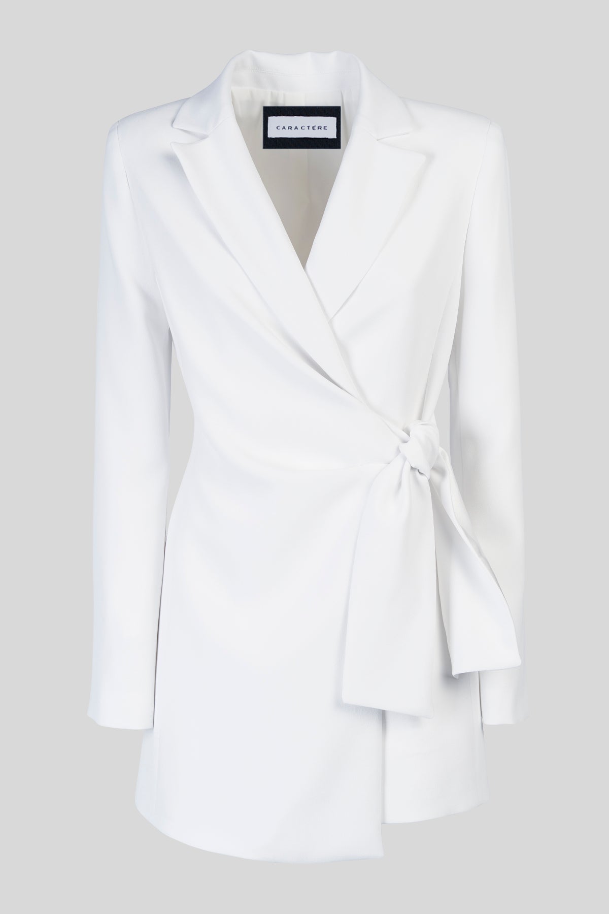 Blazer in crepe con arricciatura e fiocco laterale