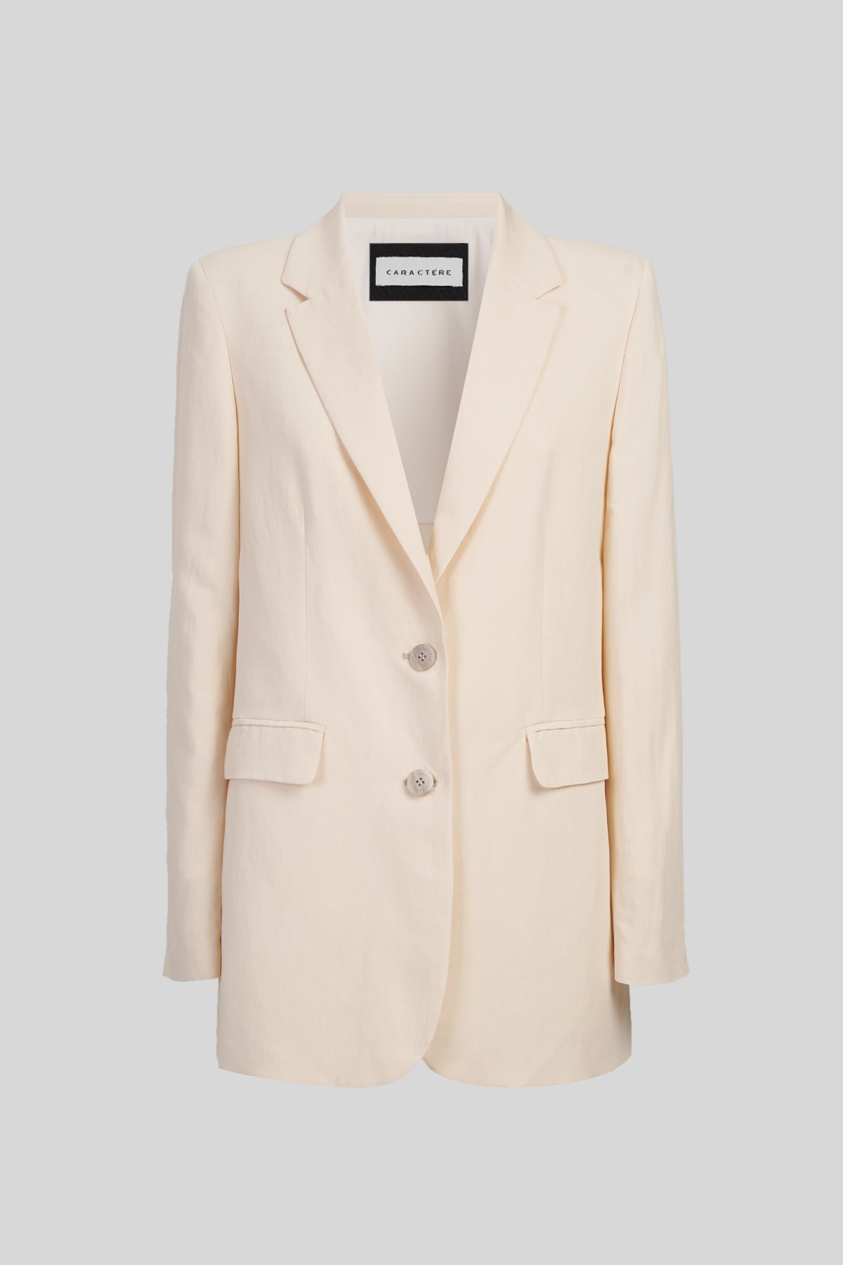 Blazer monopetto oversize in viscosa-lino