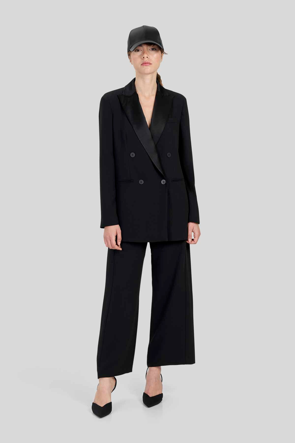 Blazer doppiopetto oversize in crepe