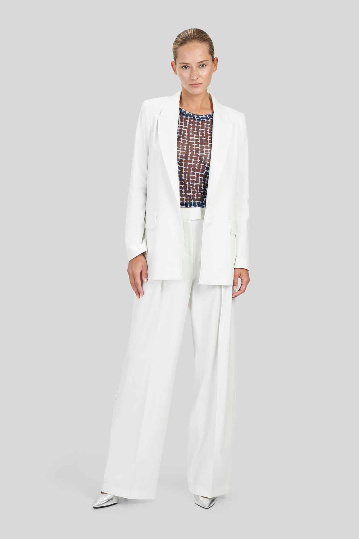 Blazer monopetto in tela stretch