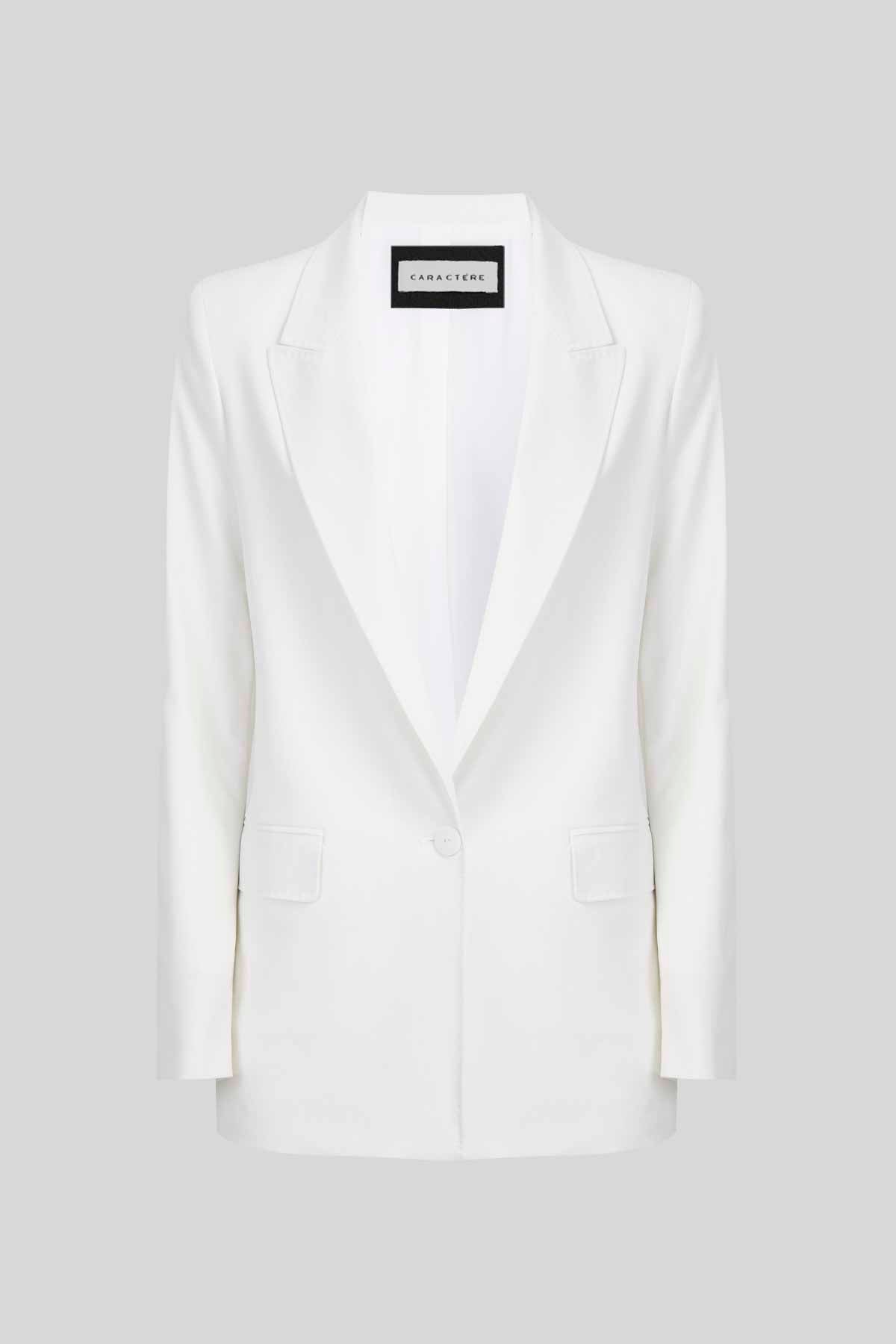 Blazer monopetto in tela stretch