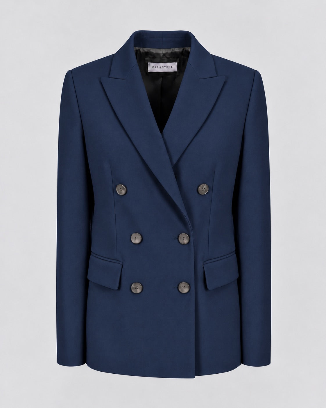 Tailleur in misto lana blazer doppiopetto e pantalone a zampa