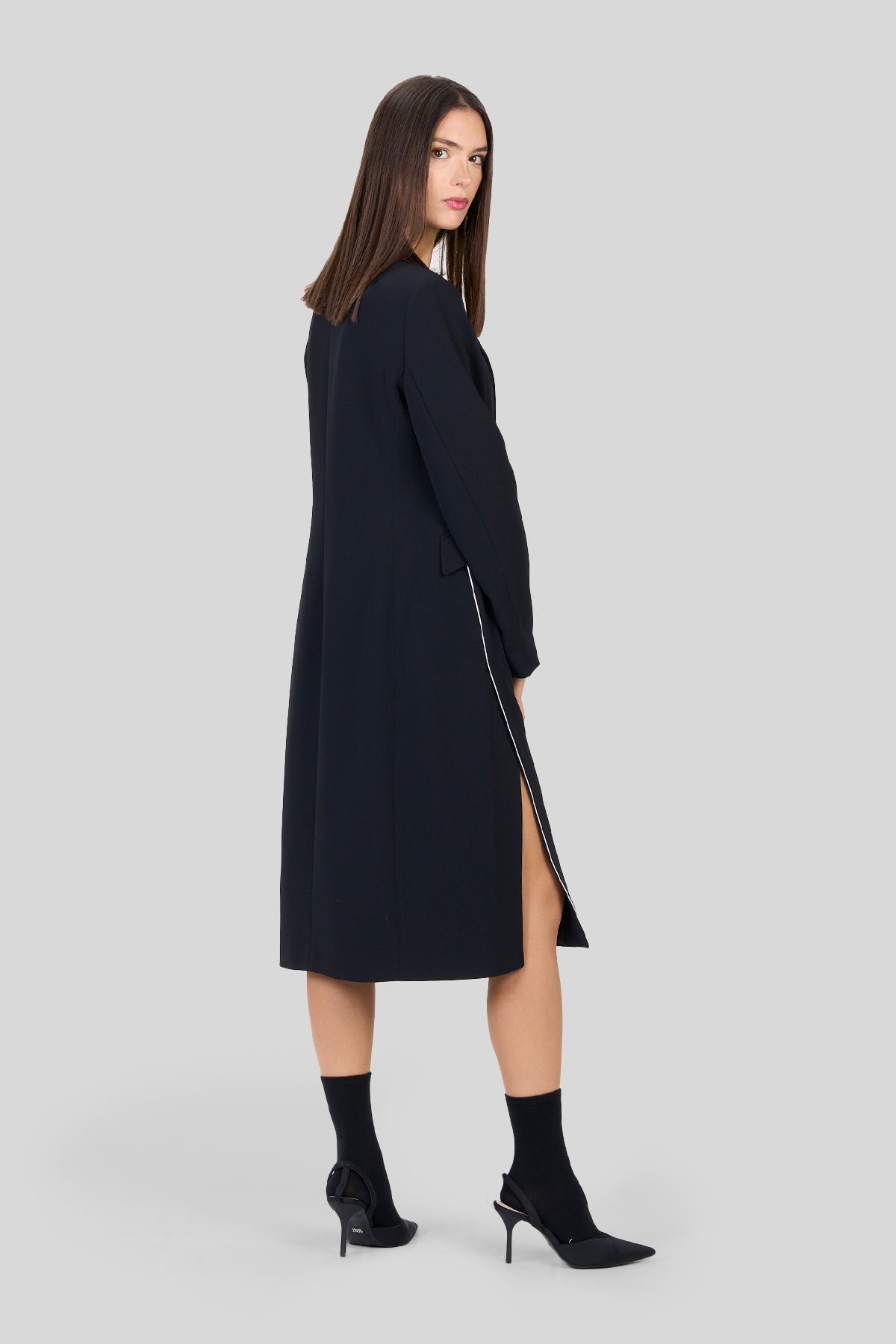 Giacca lunga in crepe