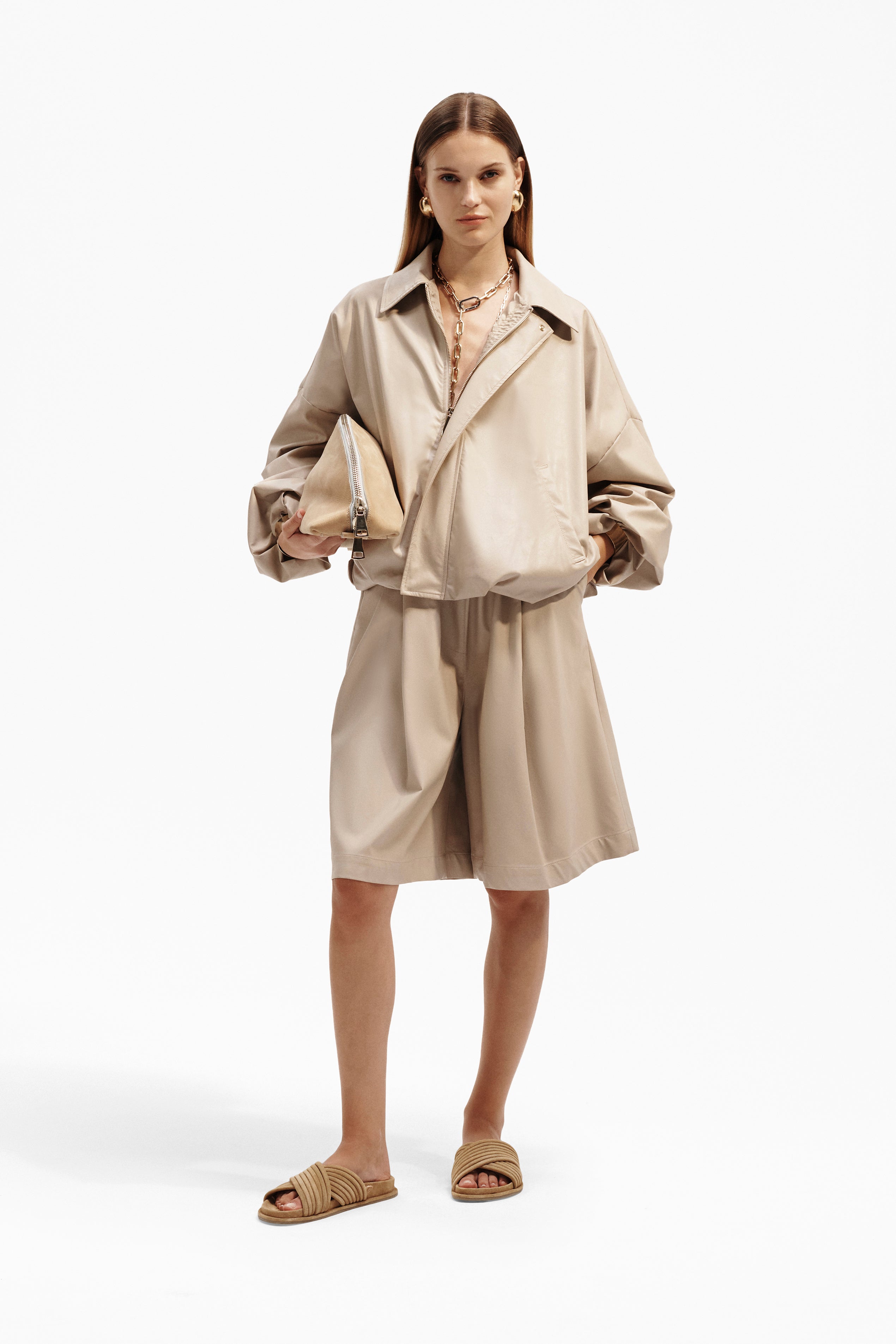 Bomber in simil pelle