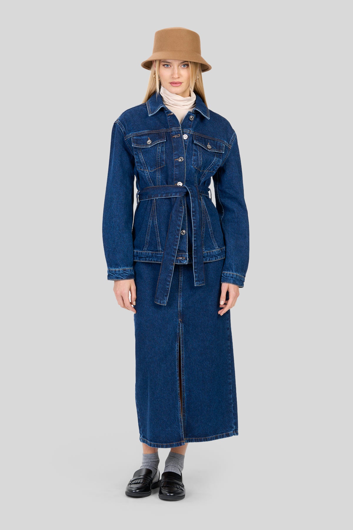 Giacca in denim con cintura