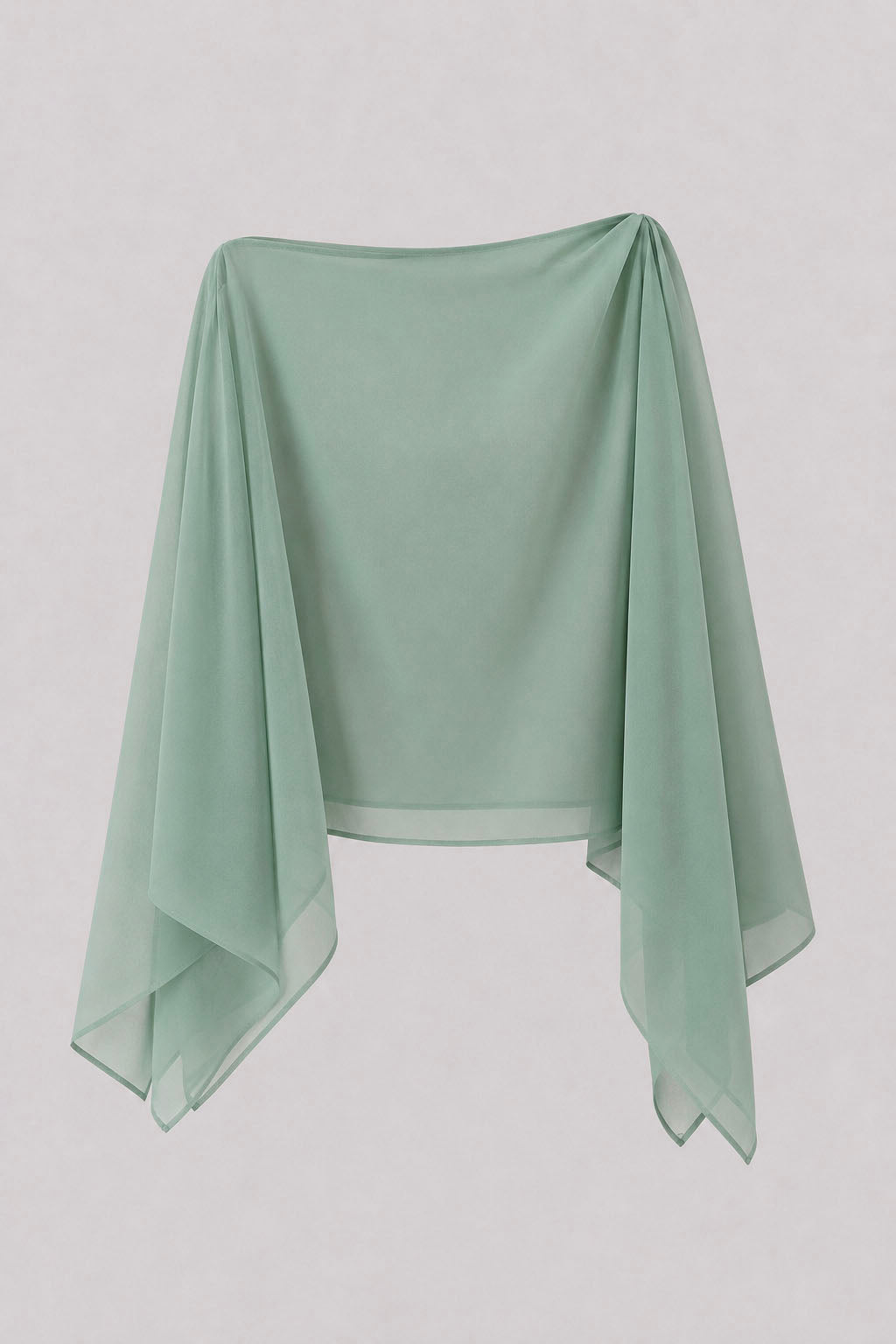 Stola in Georgette Fluida con Drappeggio Asimmetrico