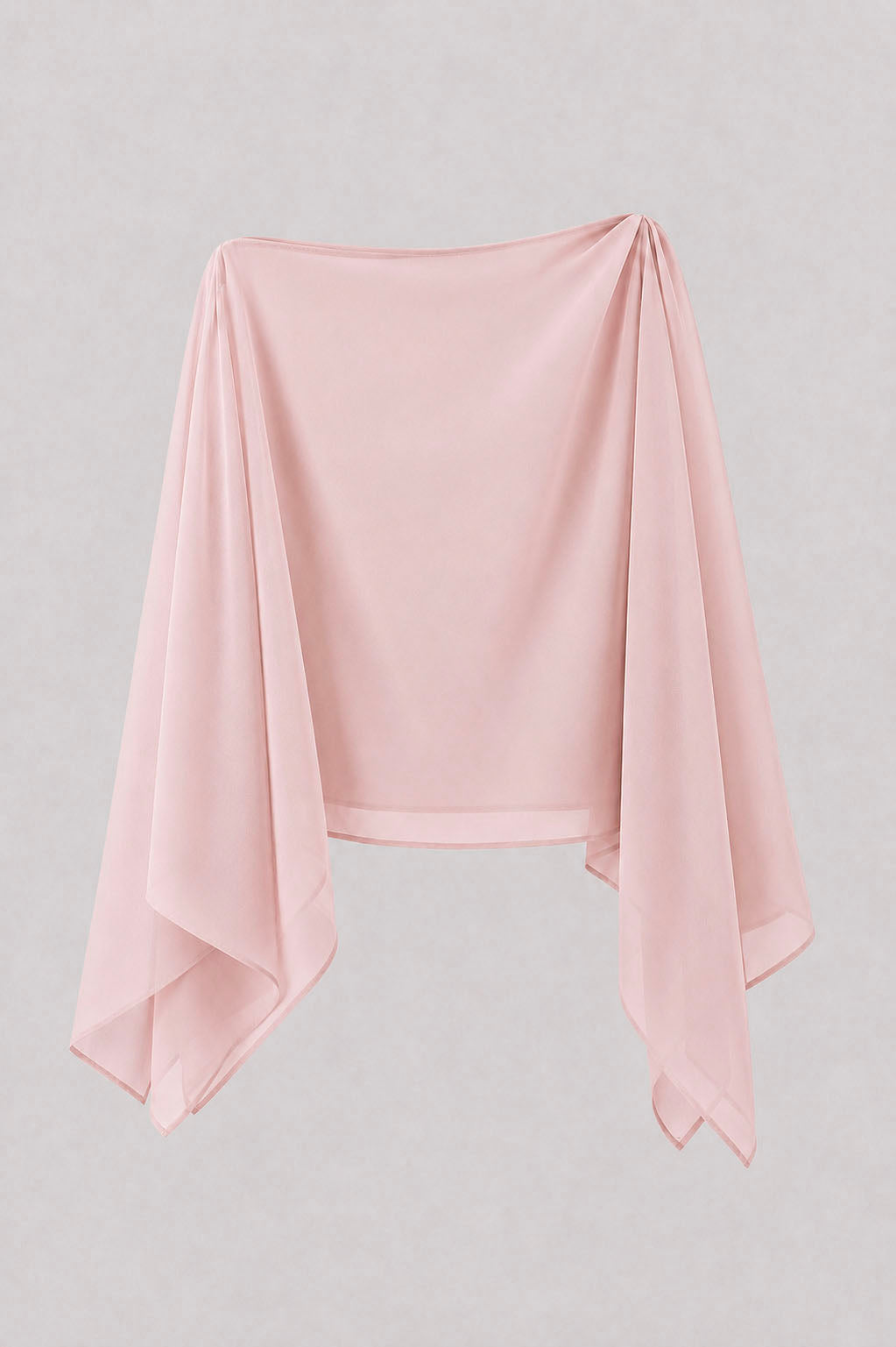 Stola in Georgette Fluida con Drappeggio Asimmetrico
