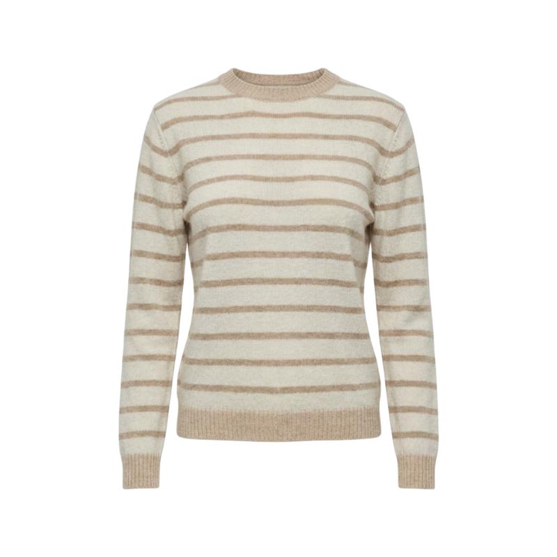 Maglia girocollo a righe in misto lana