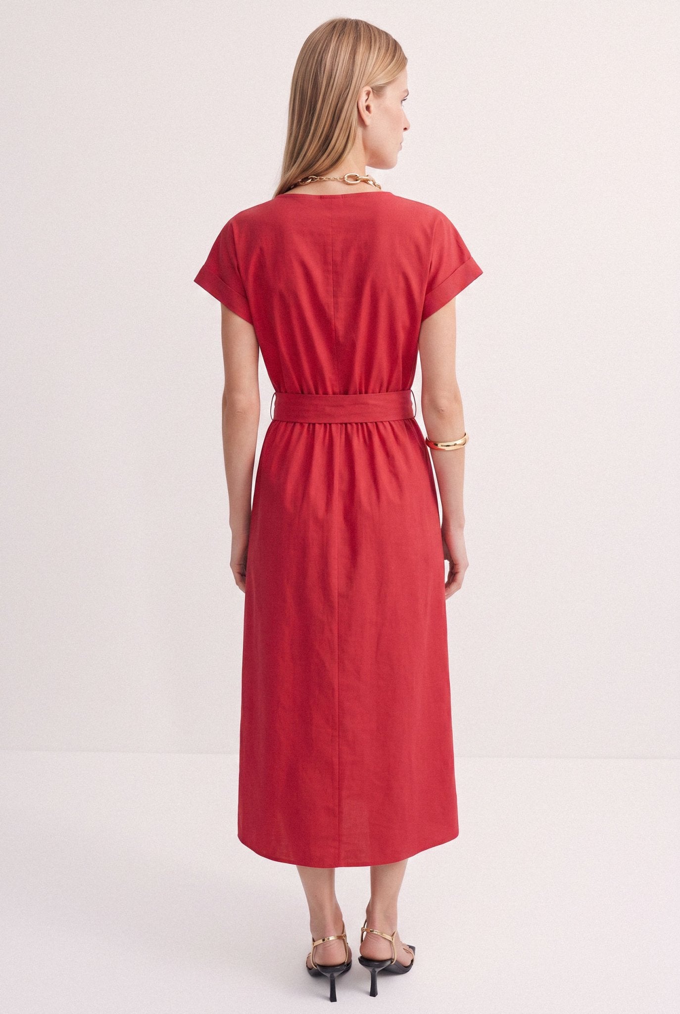 Abito Donna Midi con Coulisse e Fiocco in Vita – Femminile e Contemporaneo - Caractère