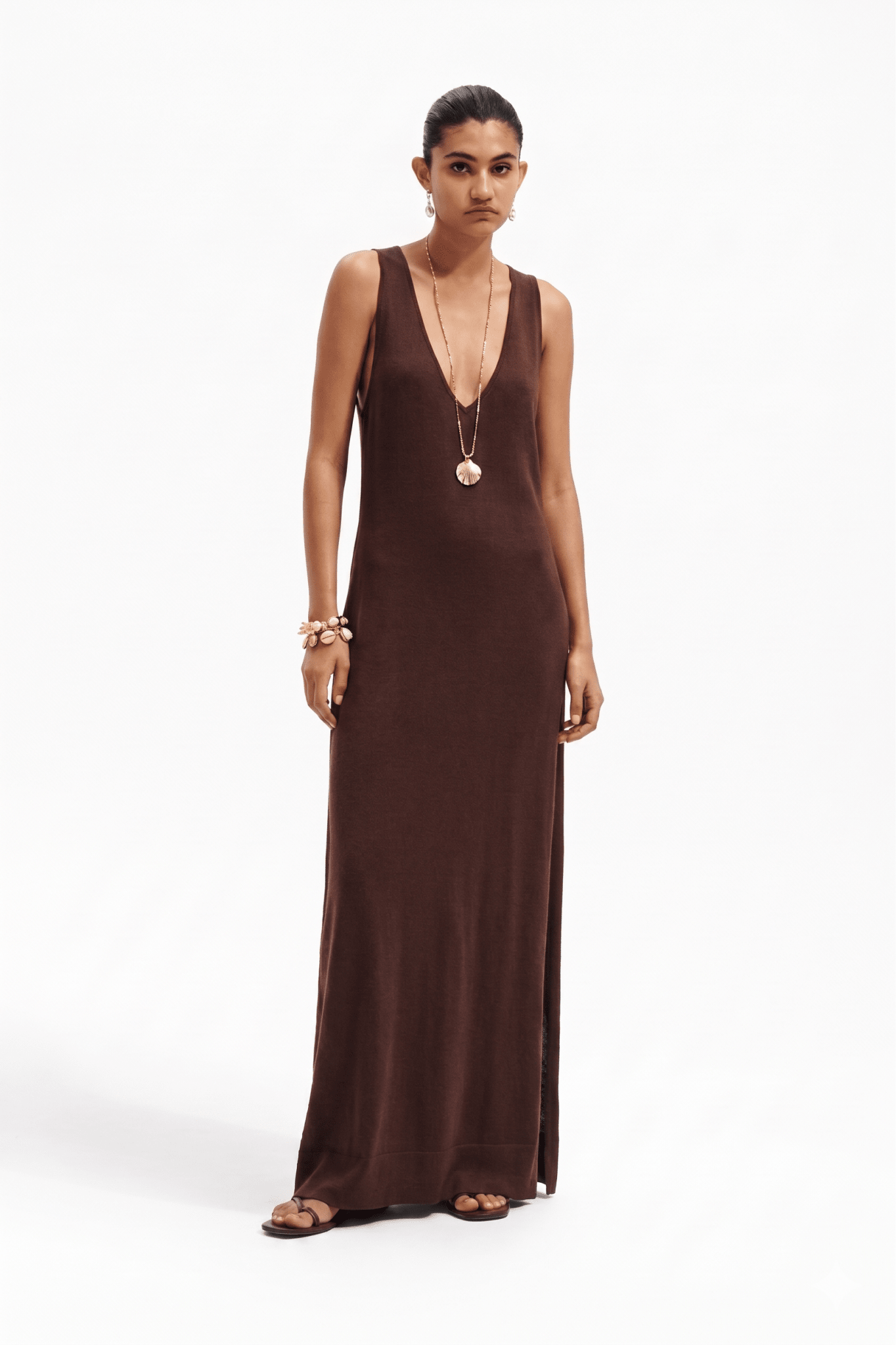 Abito Elegante Donna Lungo con Scollo a V - Caractère