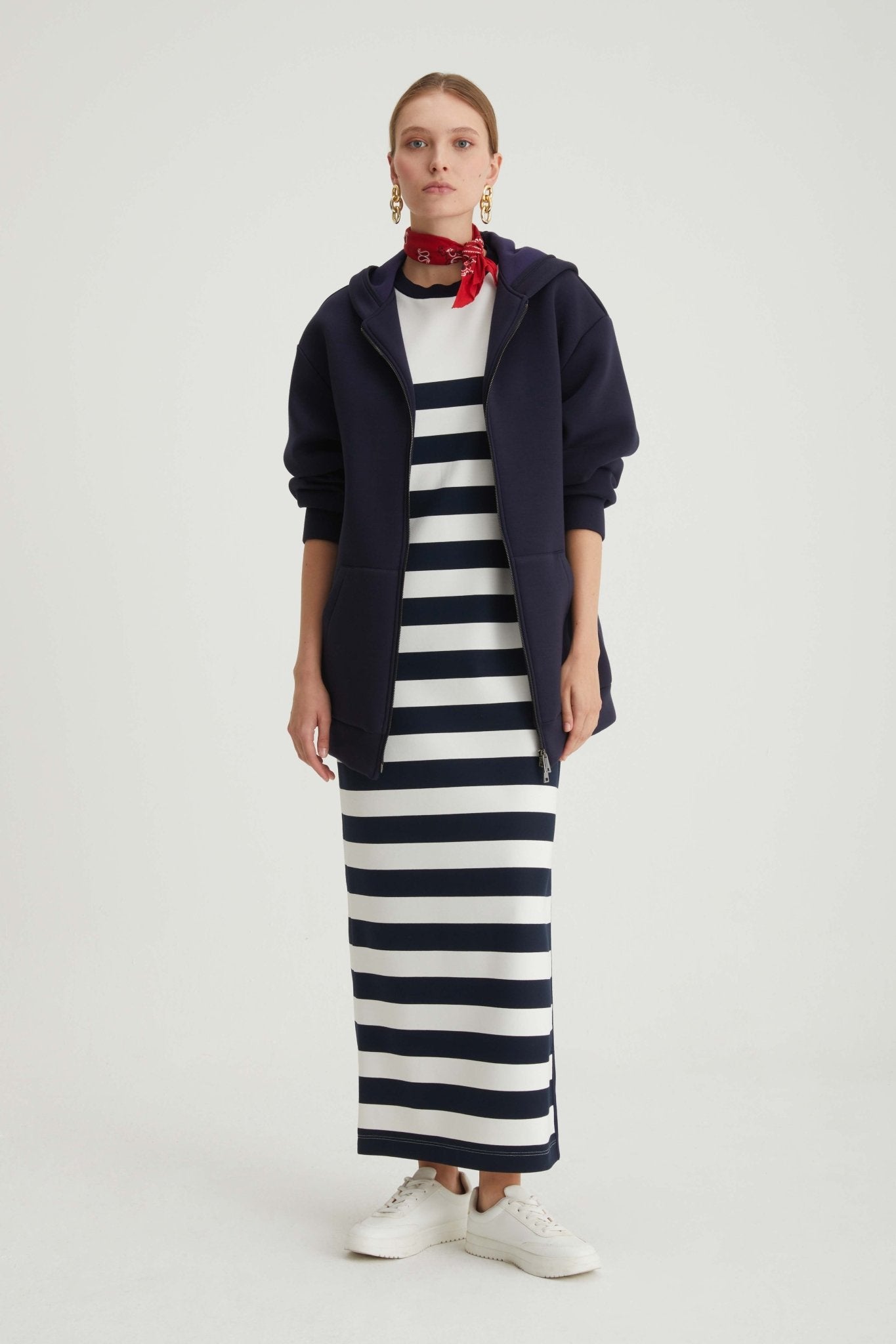 Abito lungo smanicato a righe - Caractère