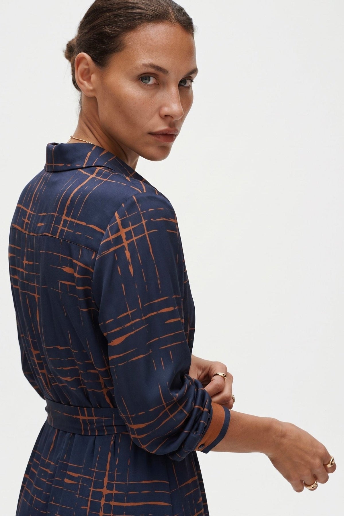 Abito Midi a Camicia In Twill Stampato - Caractère