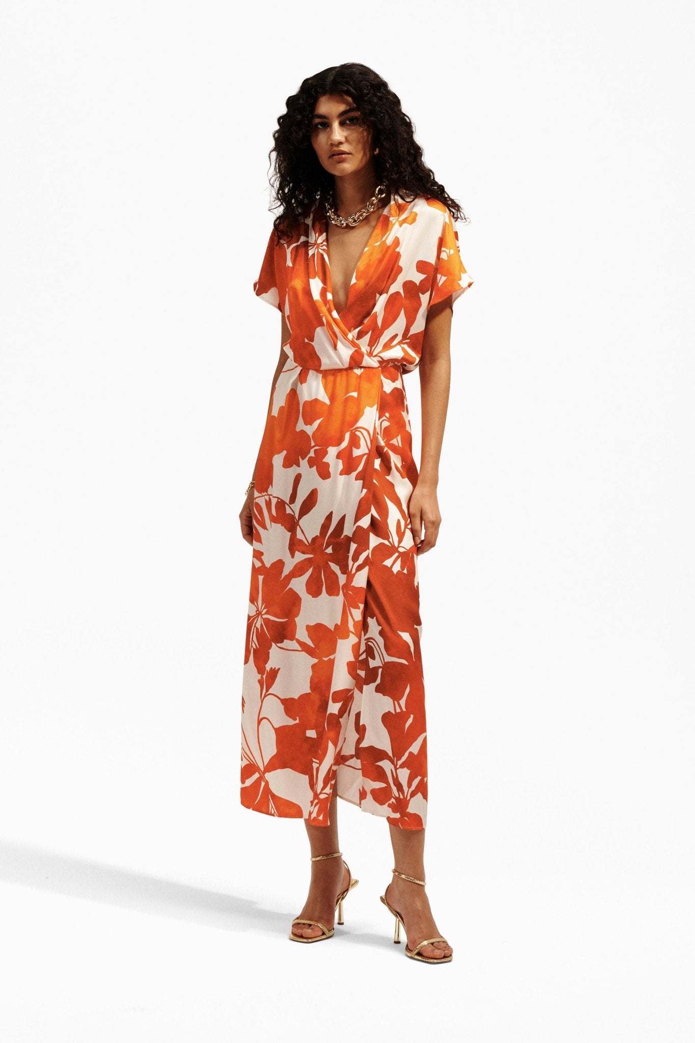 Abito Midi Donna in Viscosa con Stampa Floreale - Caractère