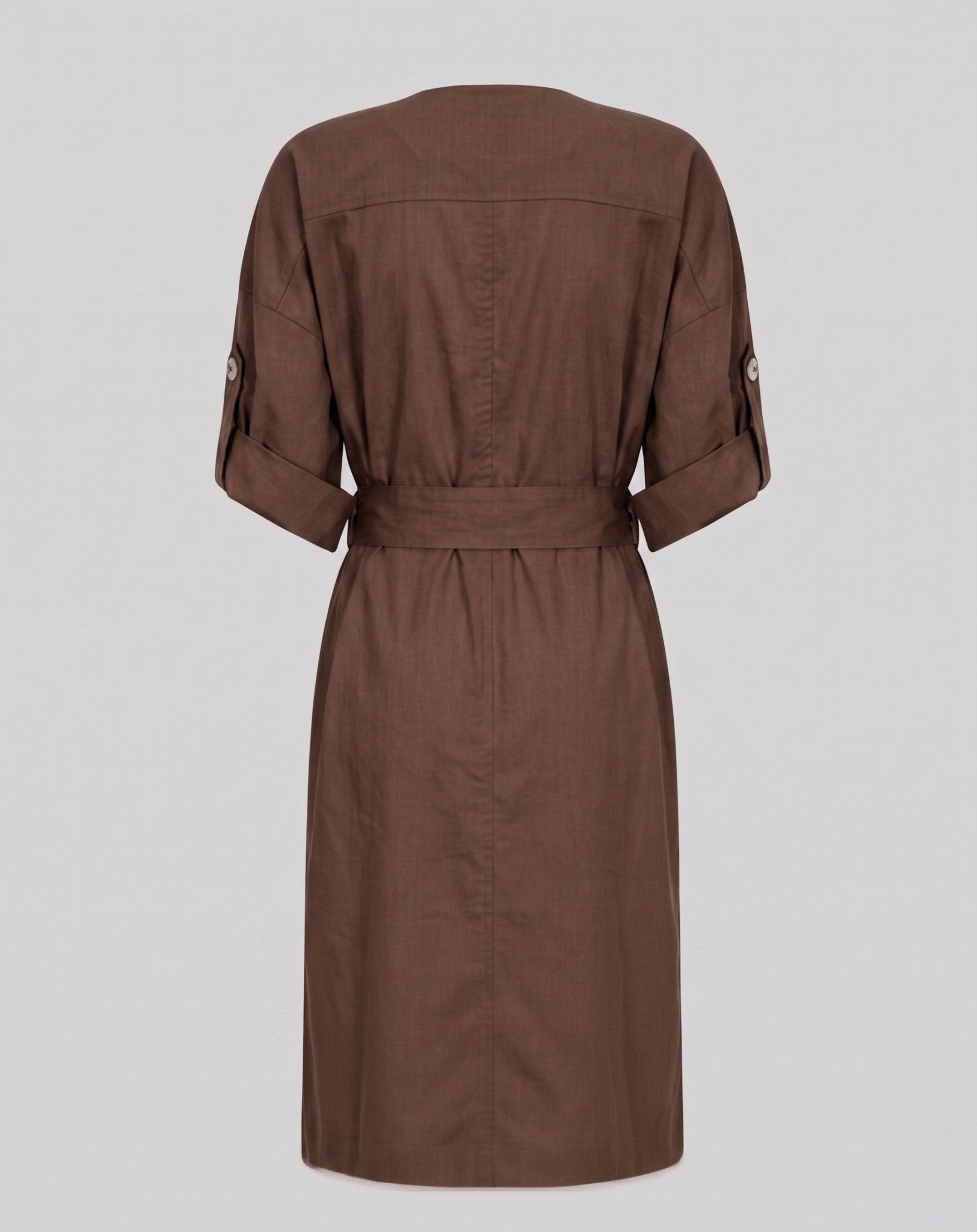 Abito Midi Doppiopetto in Cotone con Cintura - Caractère