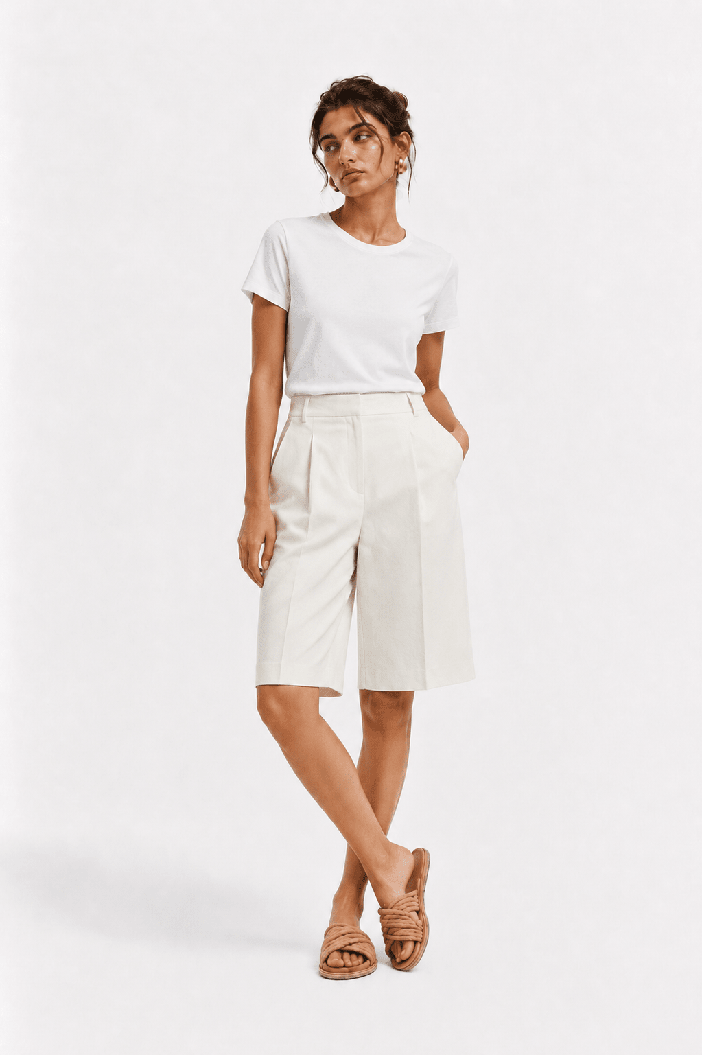 Bermuda eleganti in lino cotone - Caractère