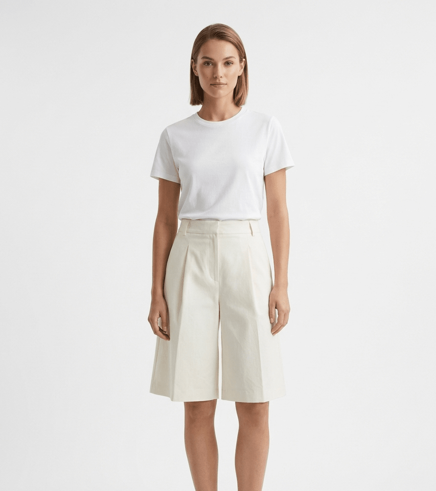 Bermuda eleganti in lino cotone - Caractère