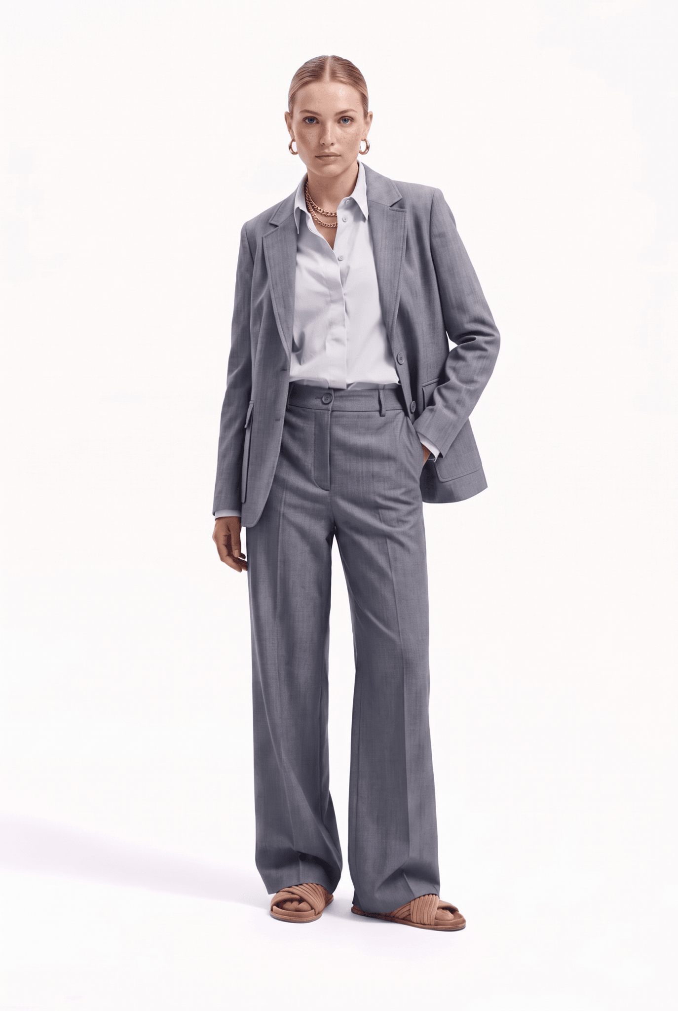 Blazer Donna Monopetto Sartoriale con Tasche con Pattina – Classico Contemporaneo - Caractère