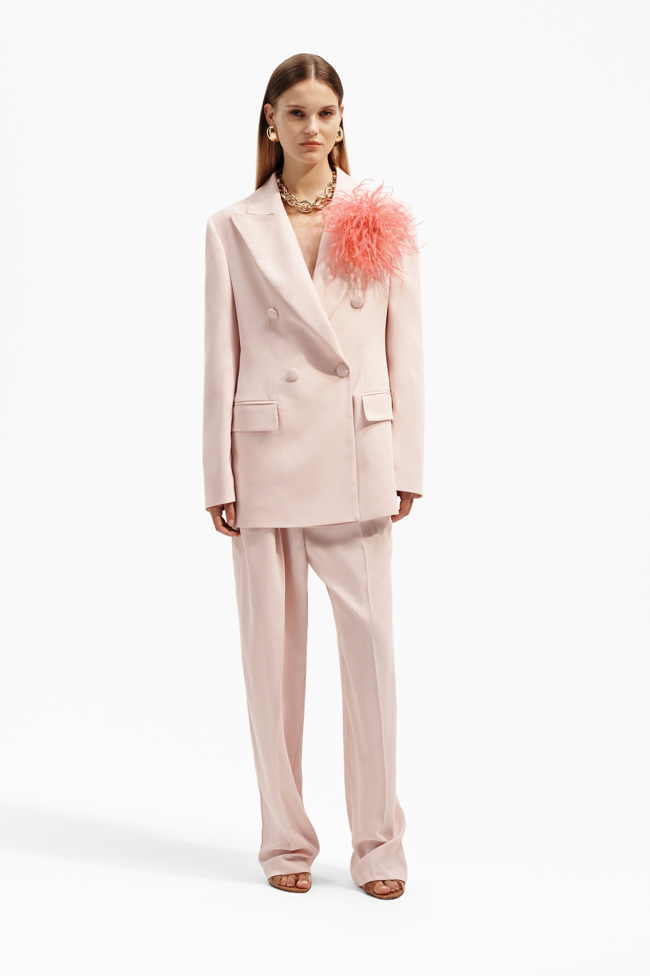 Blazer Doppiopetto Elegante in Crepe