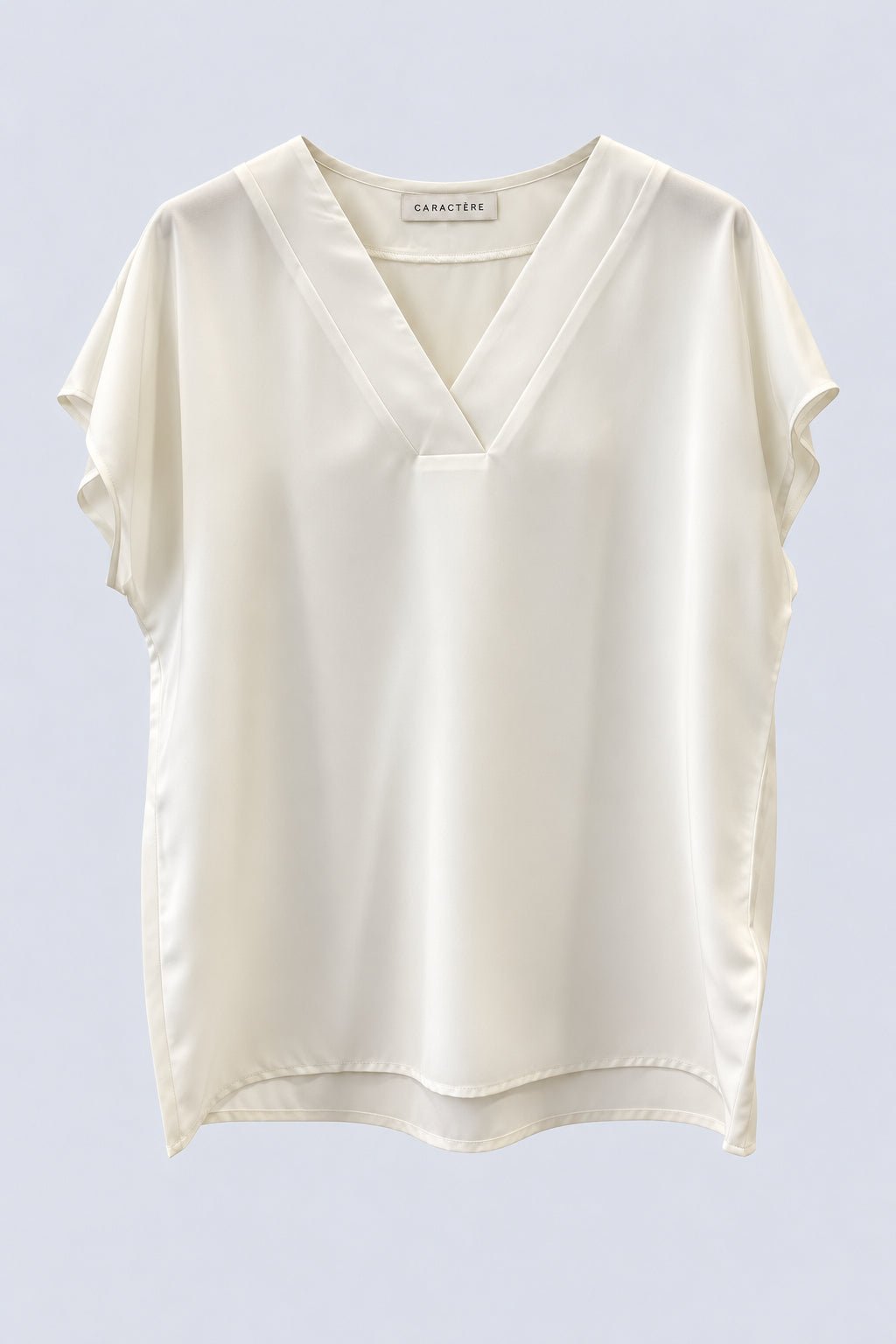 Blusa Donna con Scollo a V Drappeggiato in Poliestere - Caractère