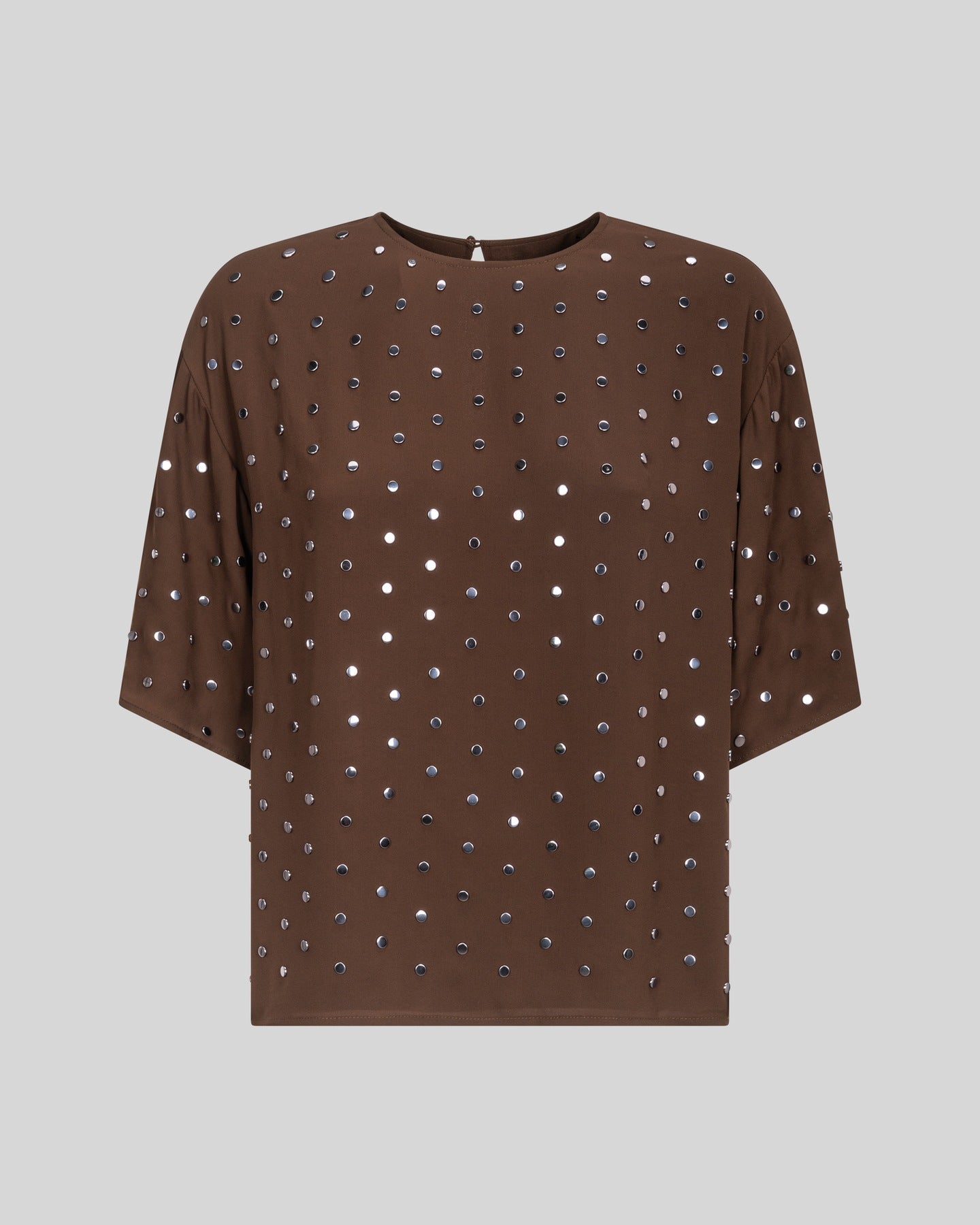 Blusa Donna Elegante con Borchie e Maniche Corte - Caractère