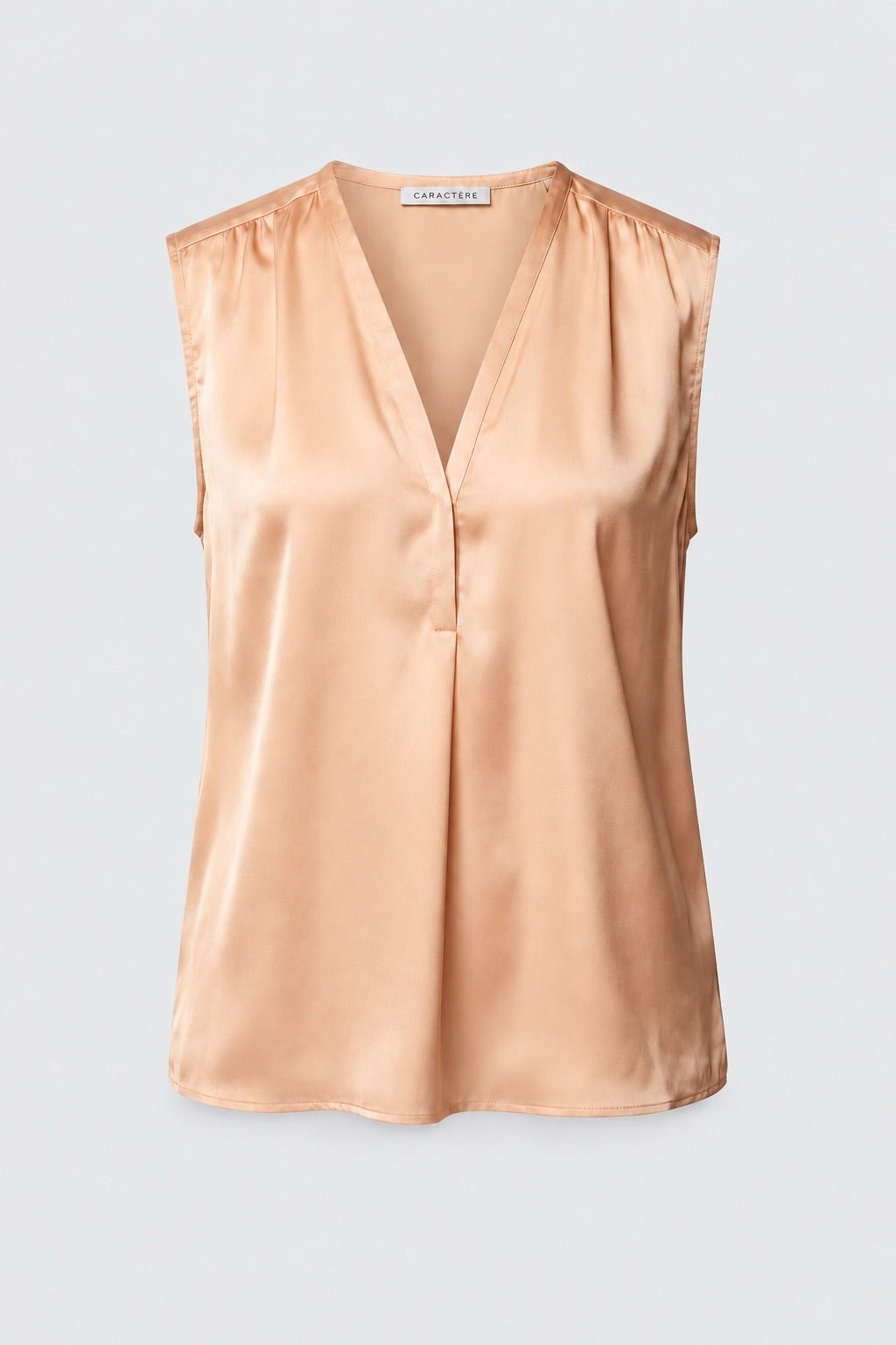 Blusa Donna Smanicata in Viscosa Fluida con Scollo a V – Raffinata - Caractère