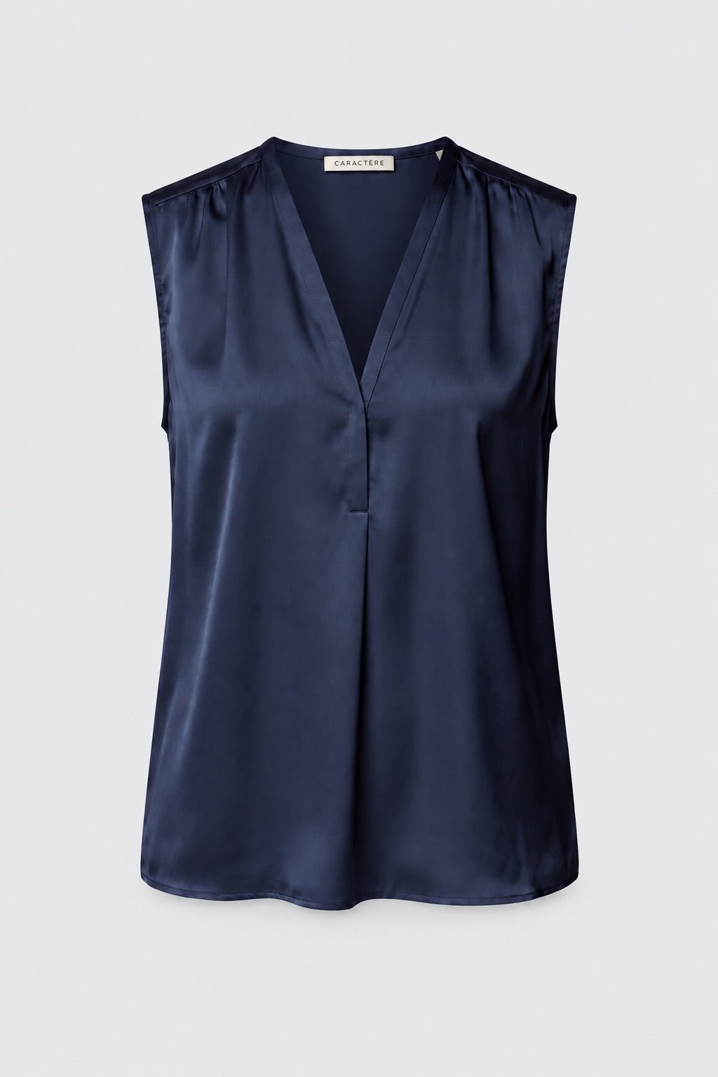 Blusa Donna Smanicata in Viscosa Fluida con Scollo a V – Raffinata - Caractère
