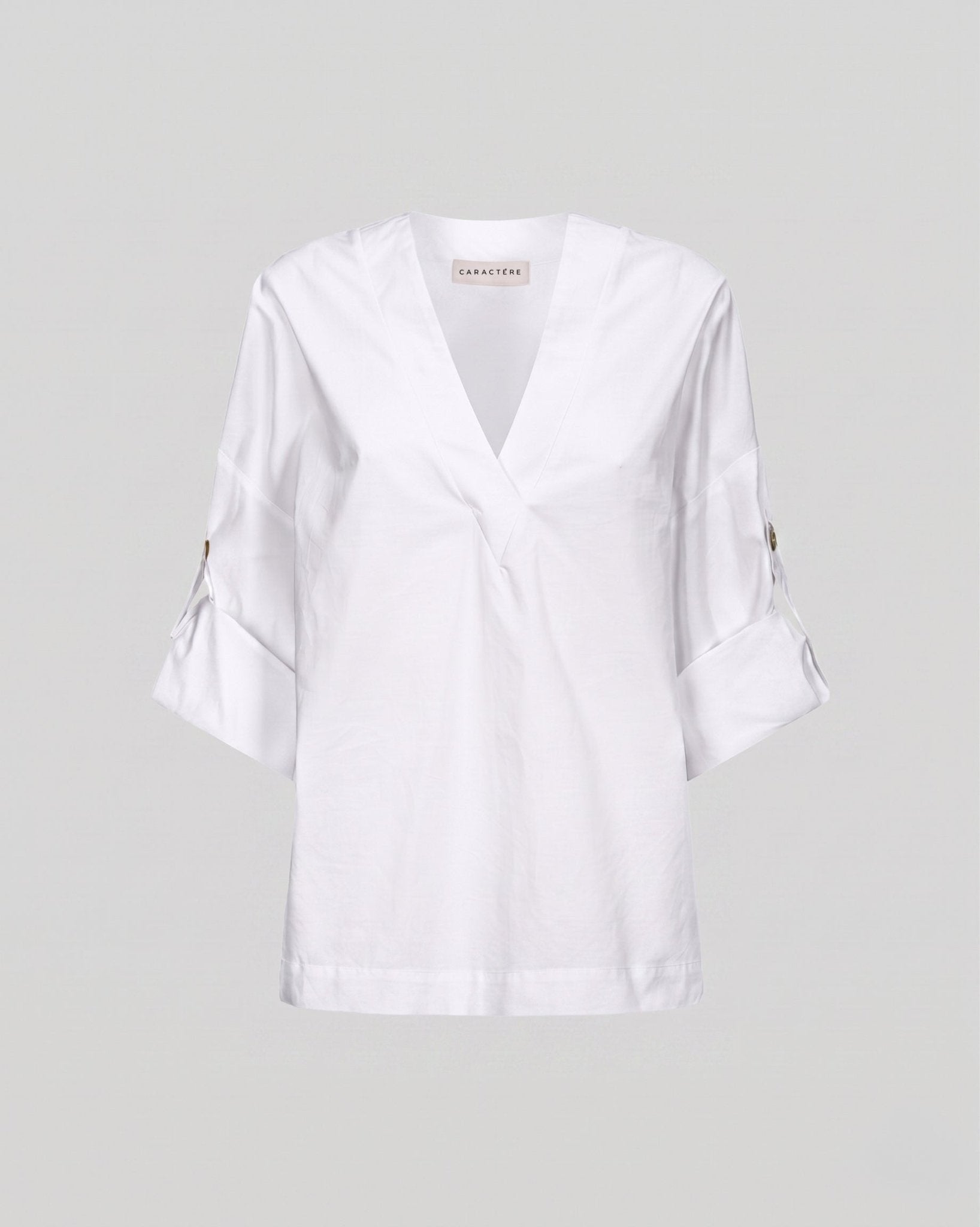Blusa in cotone over con scollo a V - Caractère