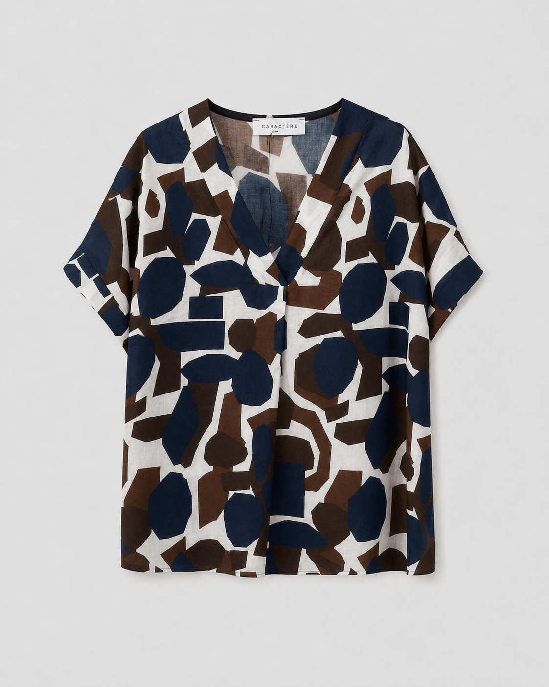 Blusa Kimono Scollo a V in Cotone - Caractère