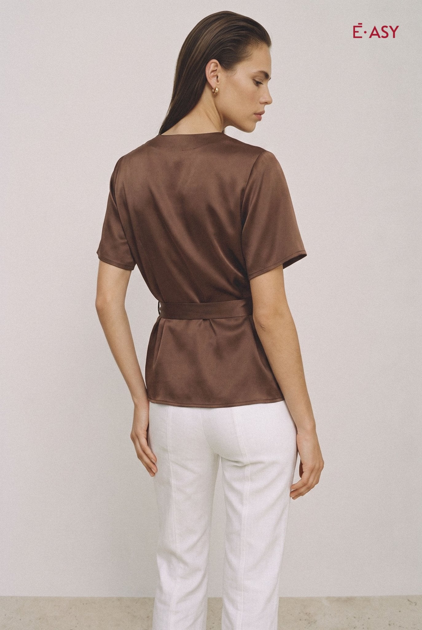 Blusa satinata con Scollo a V - Caractère