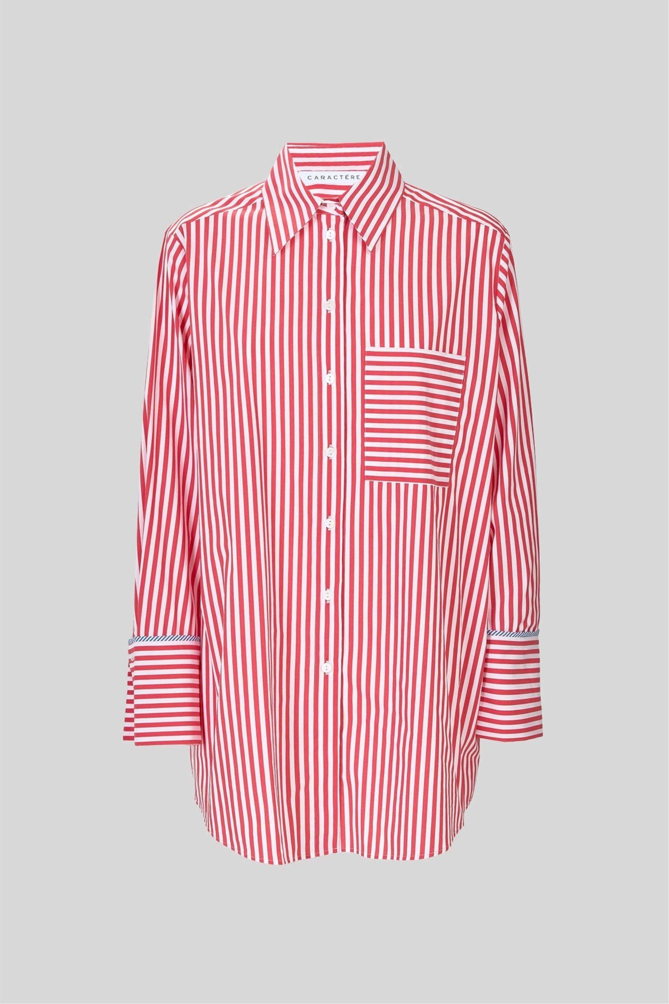 Camicia a righe in popeline stretch - Caractère