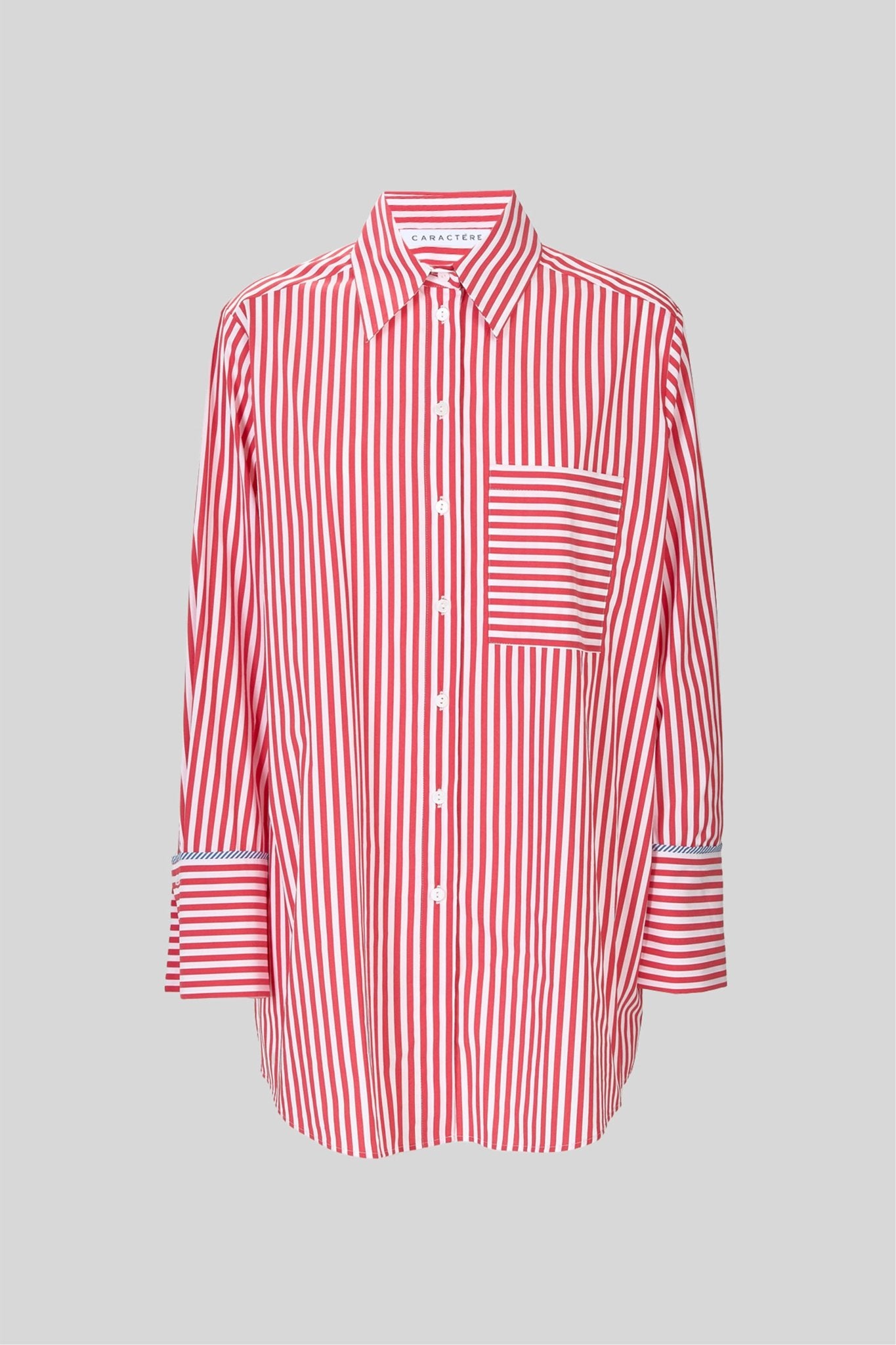 Camicia a righe in popeline stretch - Caractère