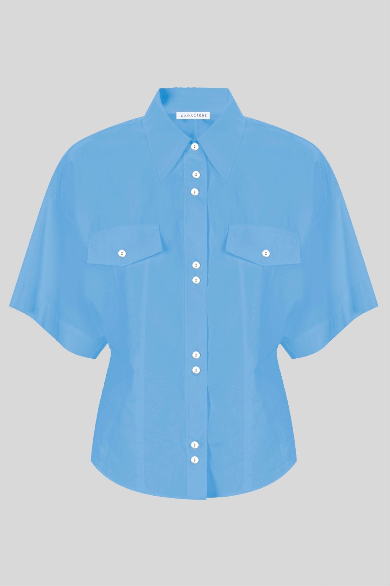 Camicia con manica corta in cotone - Caractère