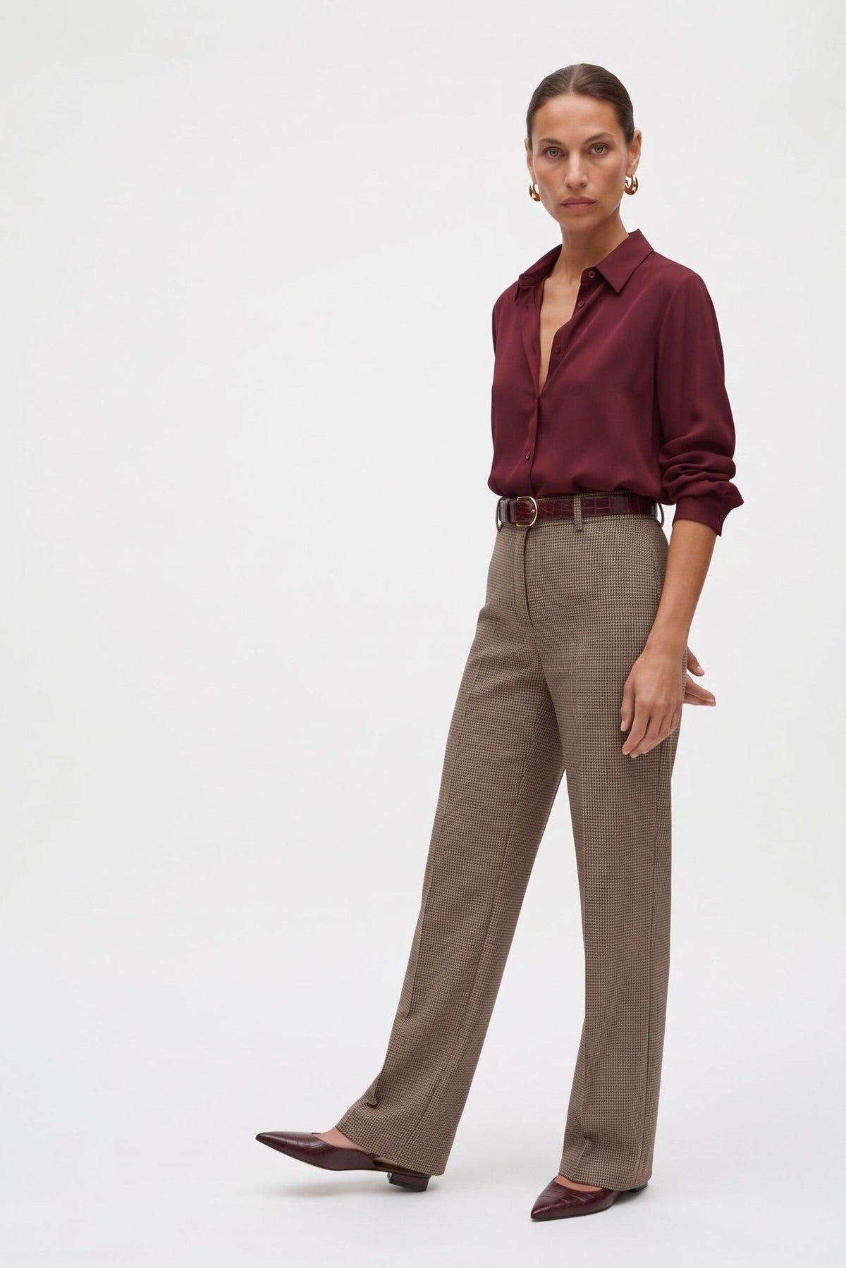 Camicia Donna Elegante a Manica Lunga Colletto Classico – Raffinata da Ufficio - Caractère