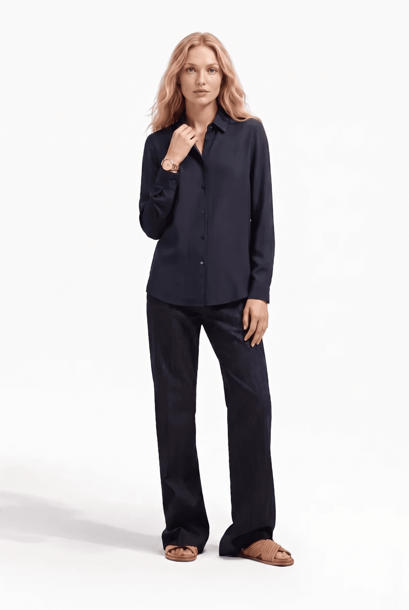 Camicia Donna Elegante a Manica Lunga Colletto Classico – Raffinata da Ufficio - Caractère