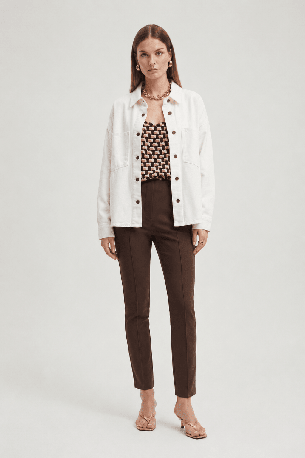 Camicia Donna in Denim di Cotone con Tasche Frontali - Caractère