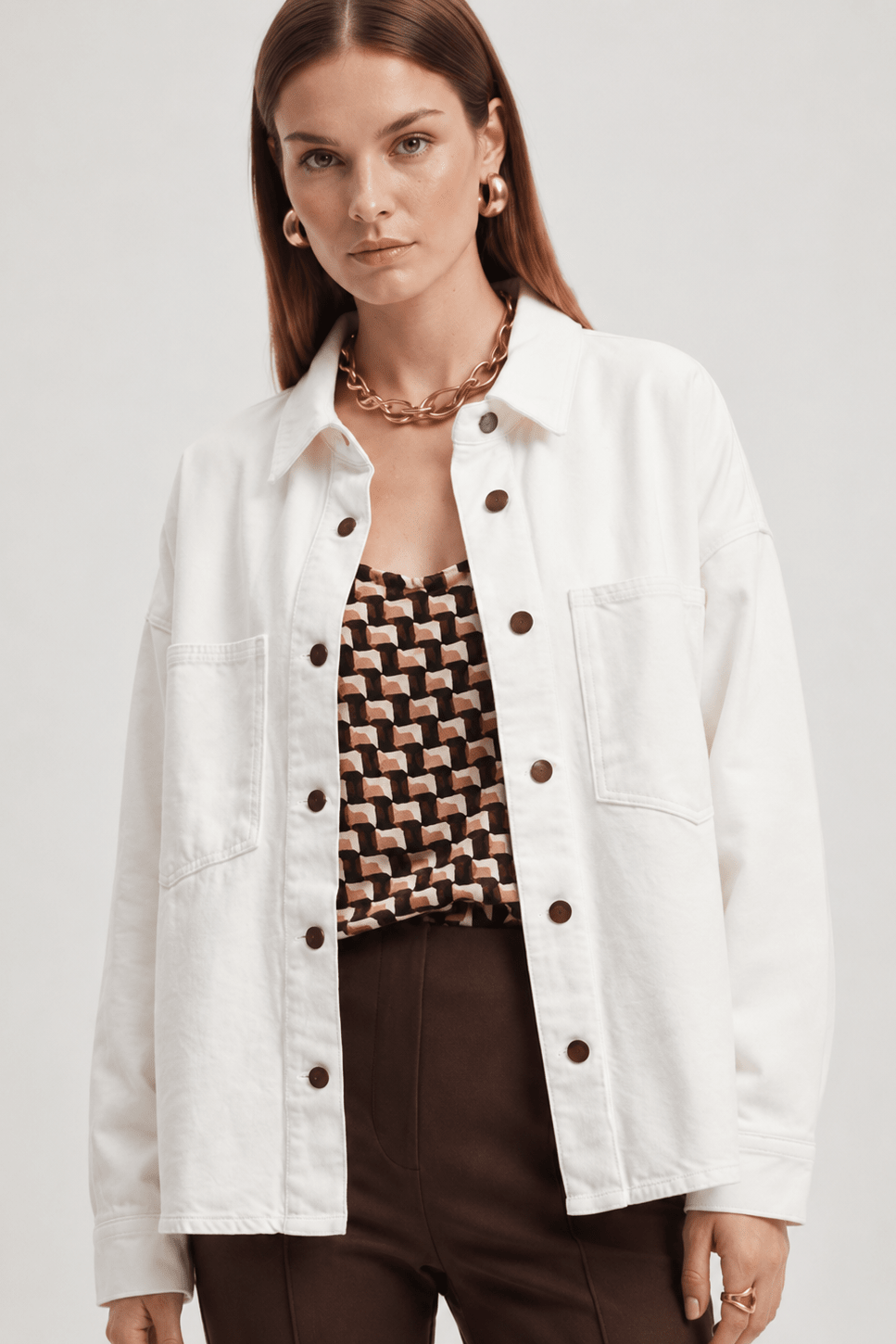 Camicia Donna in Denim di Cotone con Tasche Frontali - Caractère