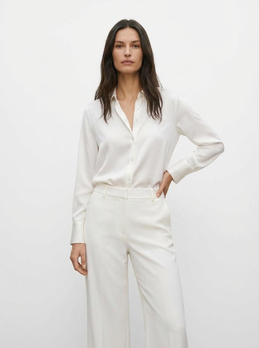 Camicia in misto seta, maniche lunghe - Caractère