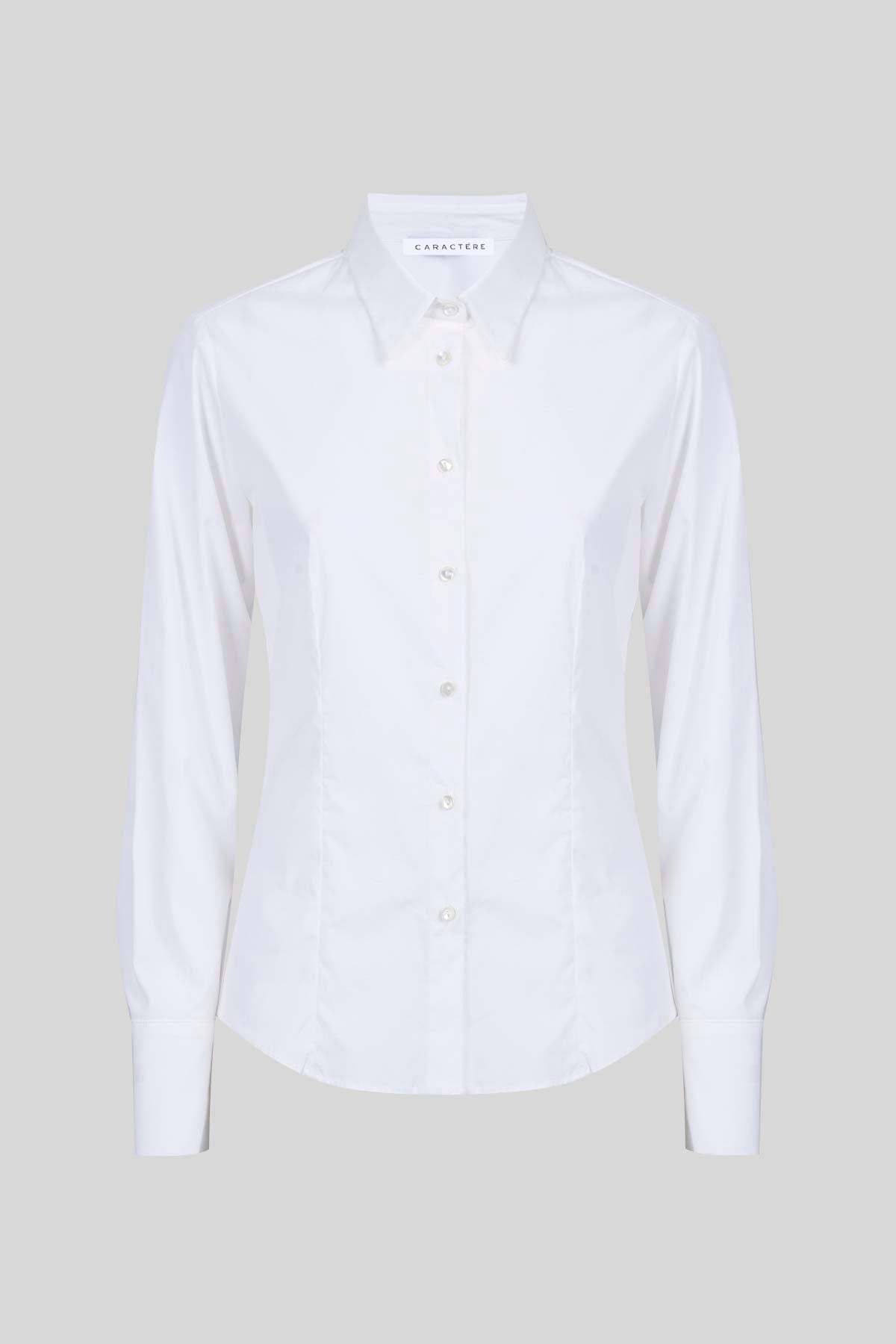Camicia sciancrata in popeline - Caractère