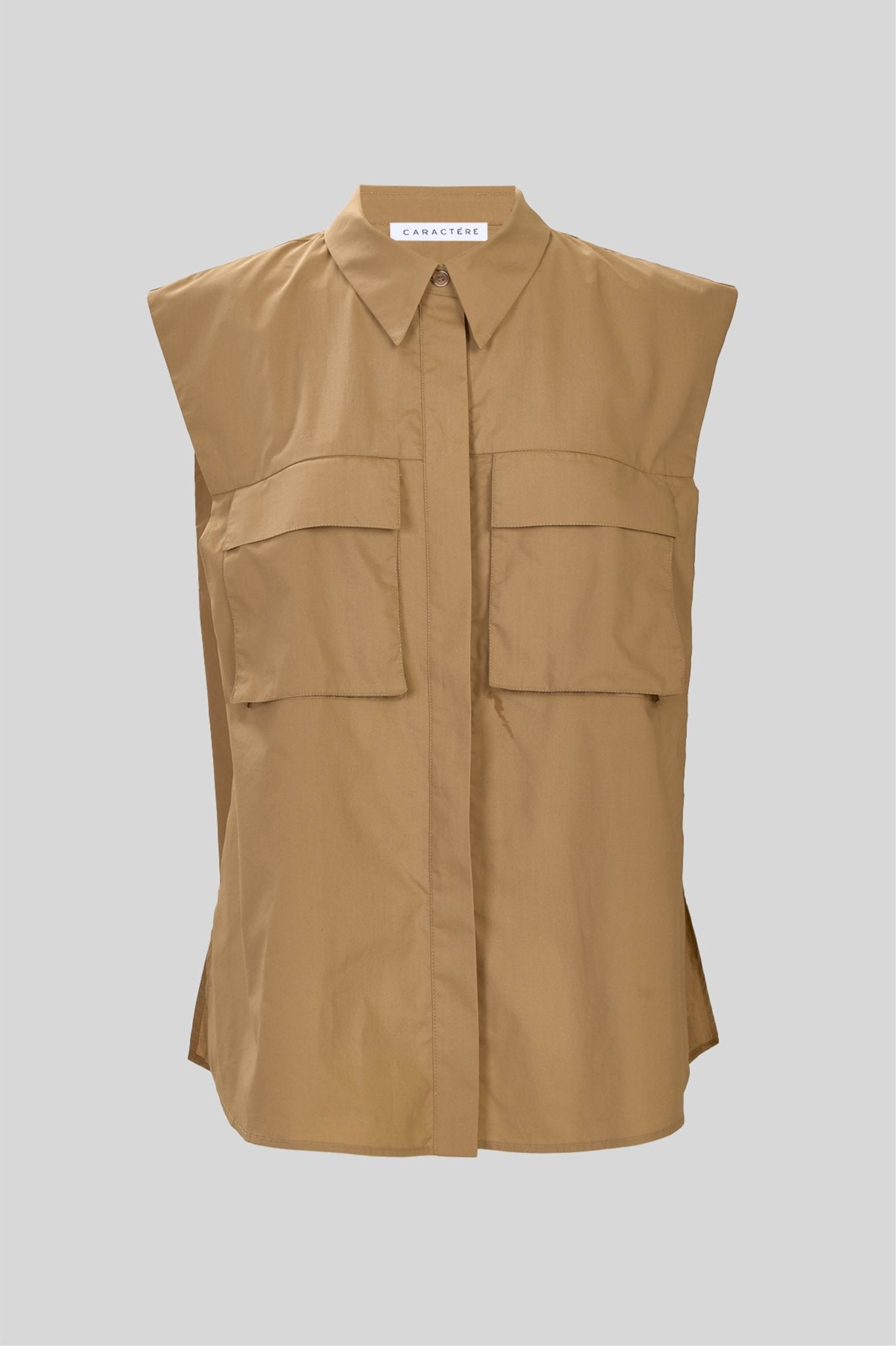 Camicia smanicata in popeline - Caractère