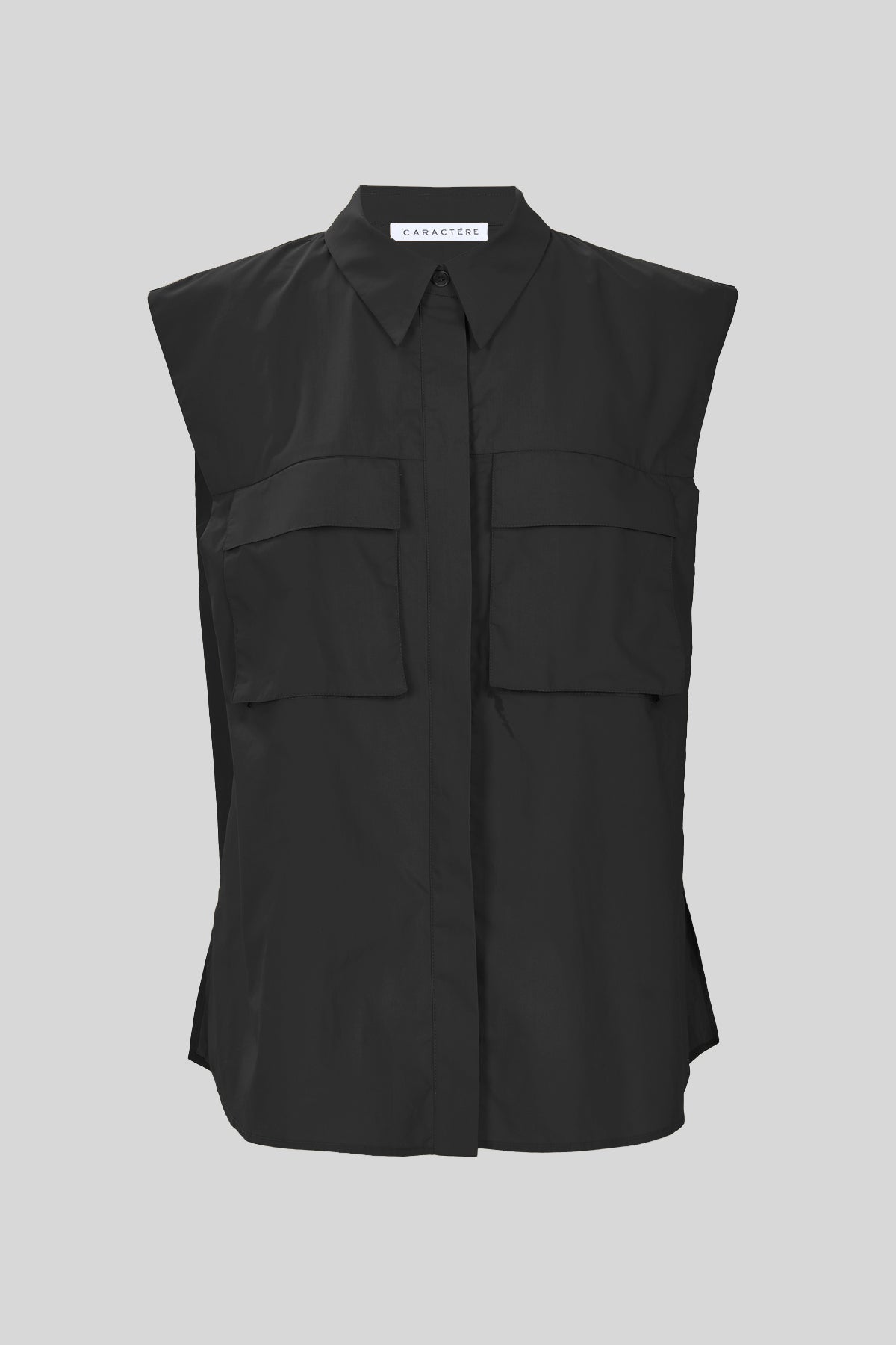 Camicia smanicata in popeline - Caractère