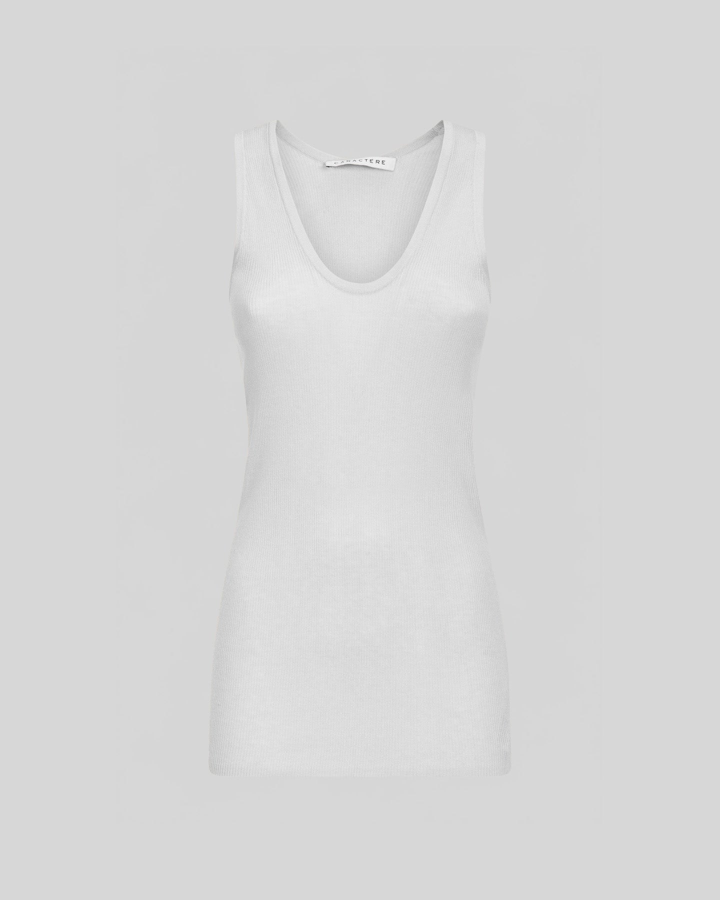 Canotta in Viscosa a Costine con Scollo Profondo - Caractère