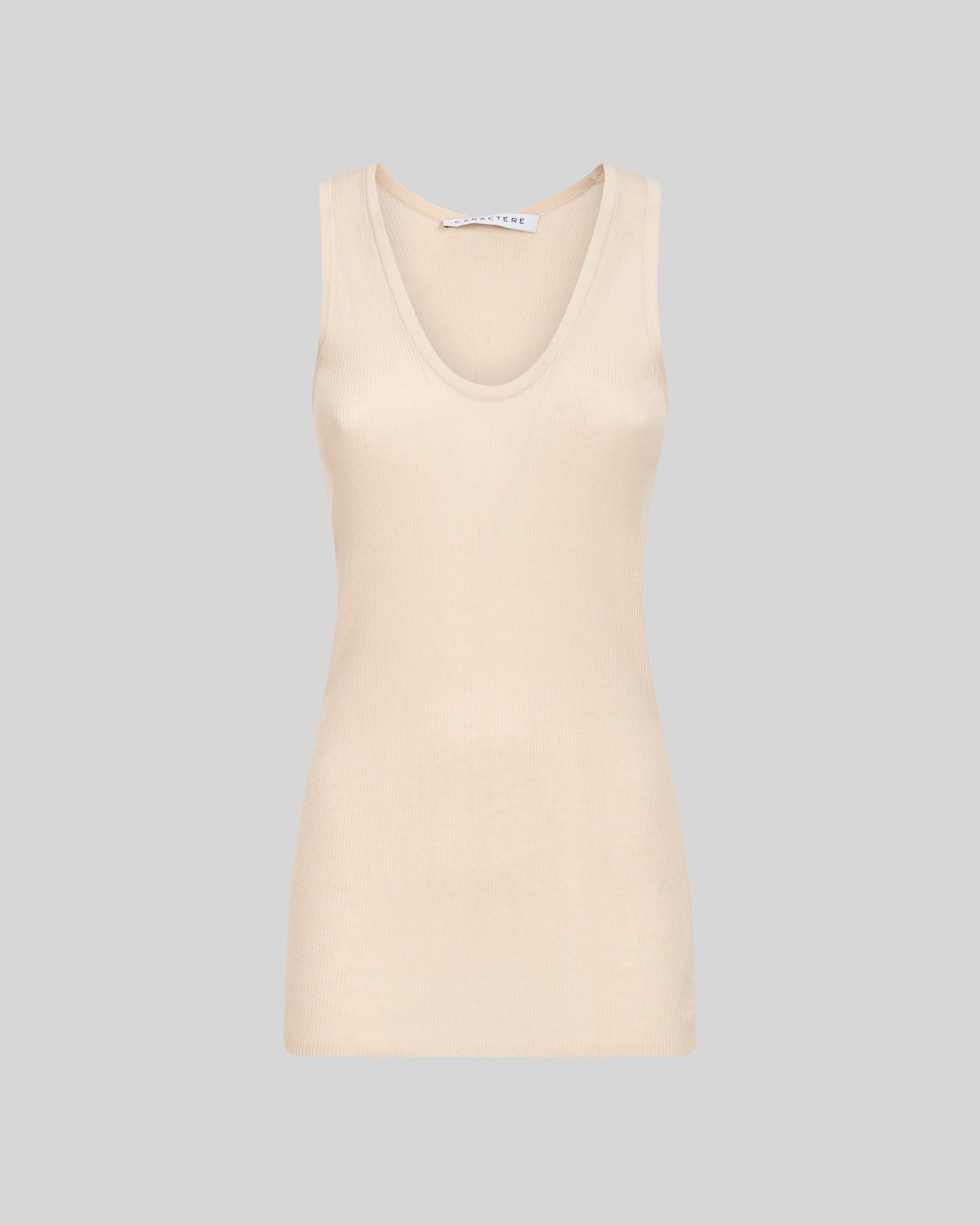 Canotta in Viscosa a Costine con Scollo Profondo - Caractère